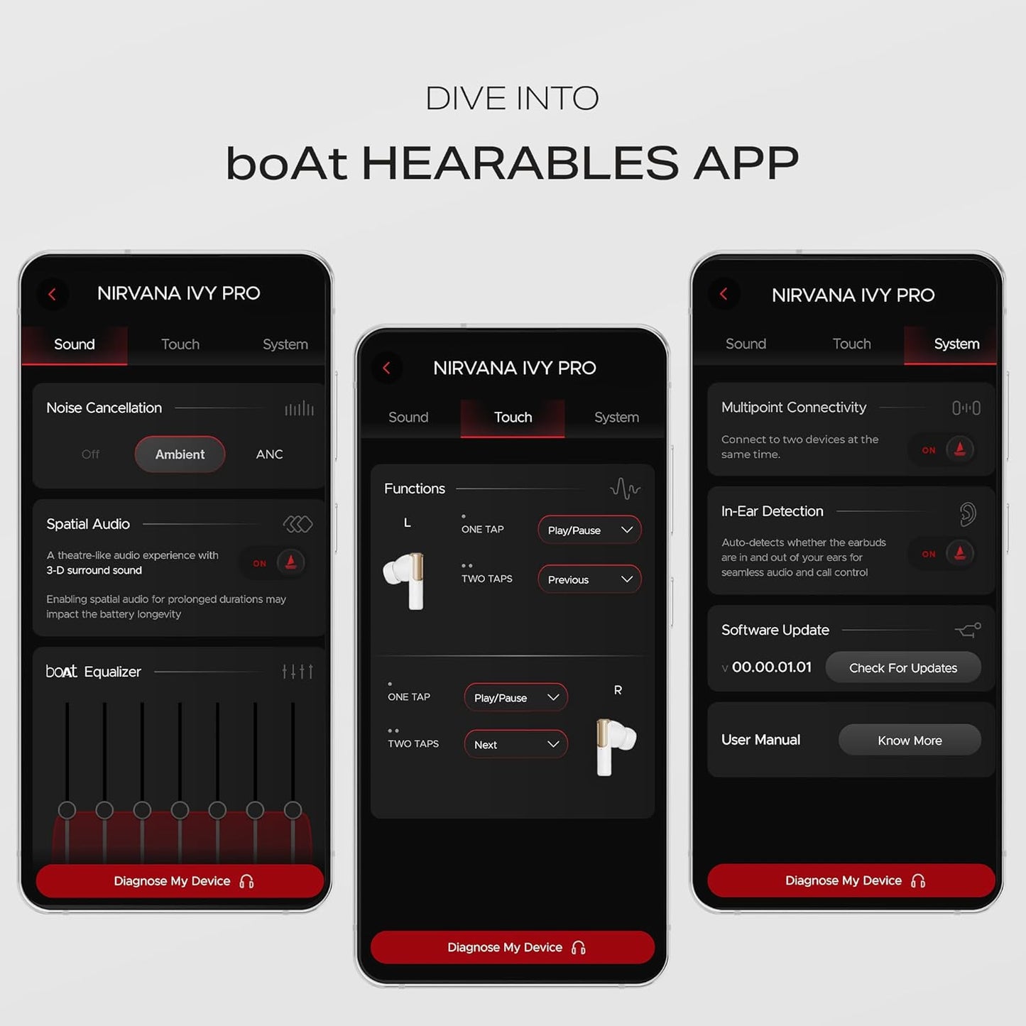 boAt Nirvana Ivy Pro (2025 Launch), Dolby Atmos w/Head Tracking, 52dB Hybrid Adaptive ANC,Hi-Res LDAC, Titanium Dual Drivers, Bluetooth Earbuds, TWS Ear Buds Wireless Earphones w/mic (Crystal Black)