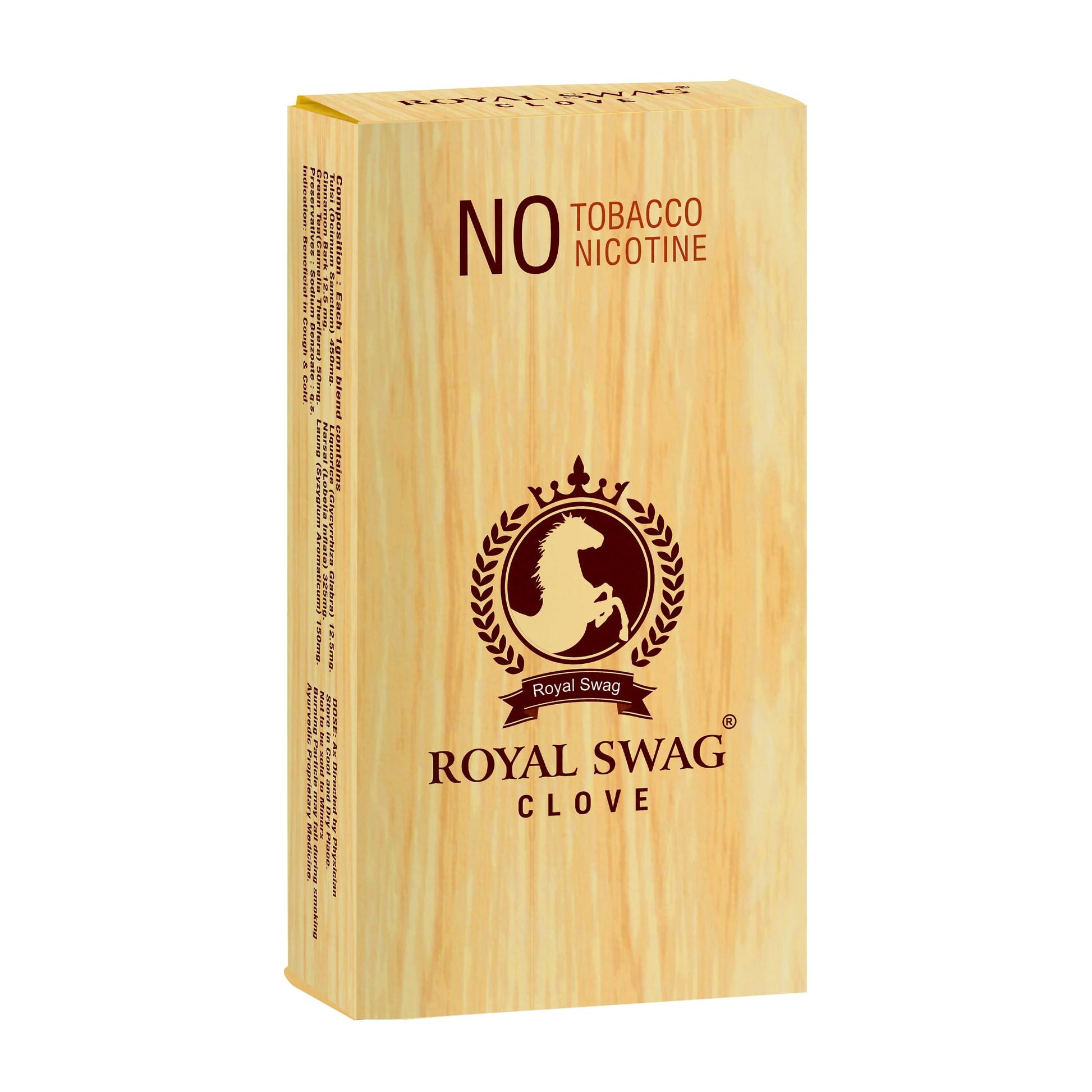 Royal Swag Ayurvedic Herbal Cigarette 100% Tobacco-Free and 100% Nicotine-Free 10 Sticks - | Smoking Cessation