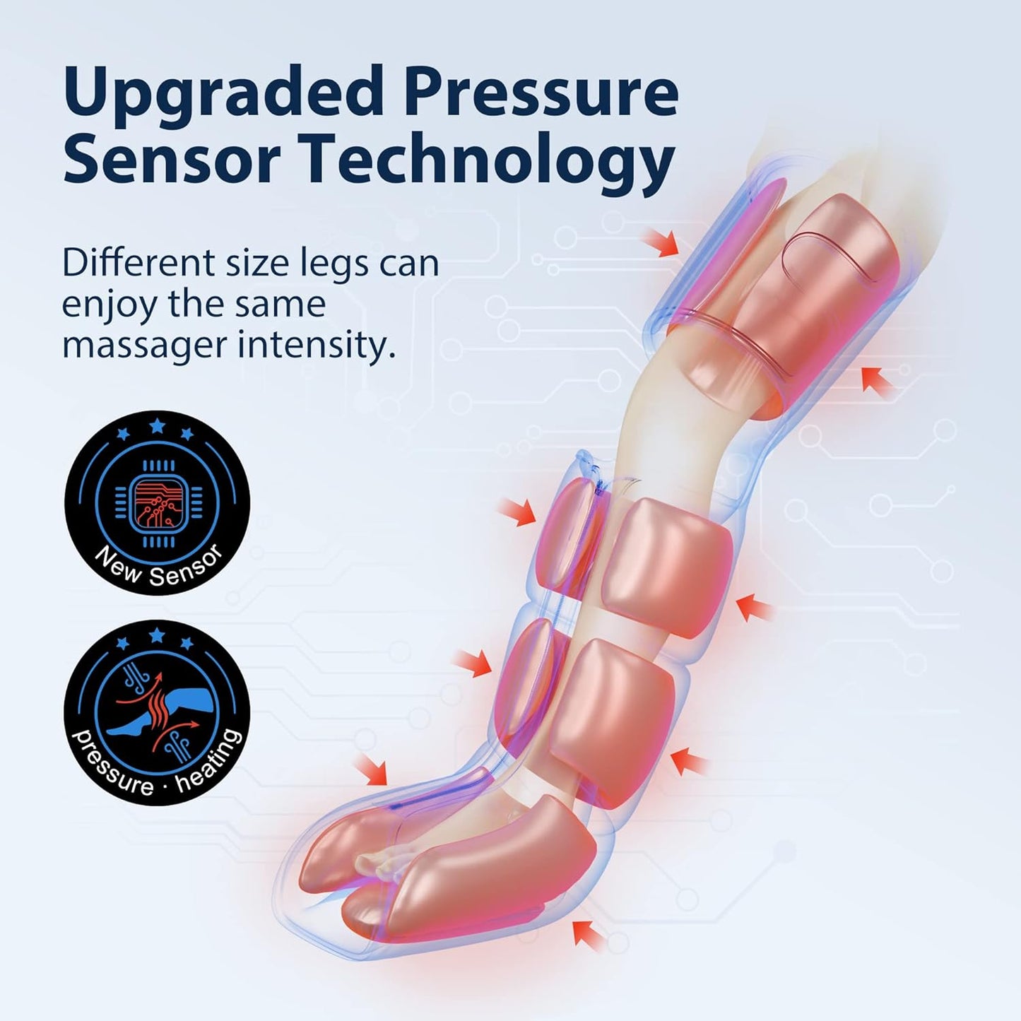 CINCOM Leg Massager Upgraded Foot Calf Thigh Massager With Heat And Compression For Circulation And Pain Relief,Corded Electric,Black