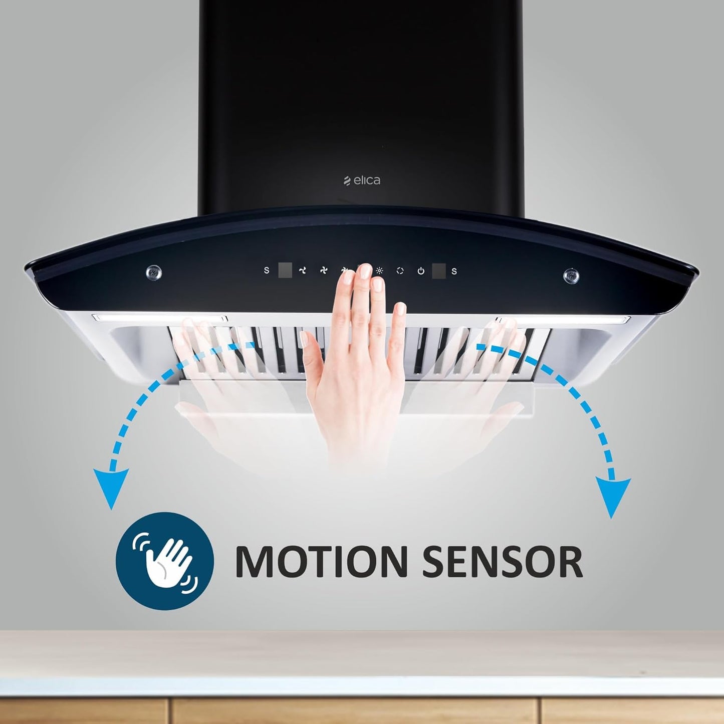 Elica 60 cm 1500 m3/hr Baffle Filter Autoclean Kitchen Chimney with 15 Years Motor & 5 Years Comprehensive Warranty (WD TBF HAC 60 MS NERO, Touch + Motion Sensor Control, Black)