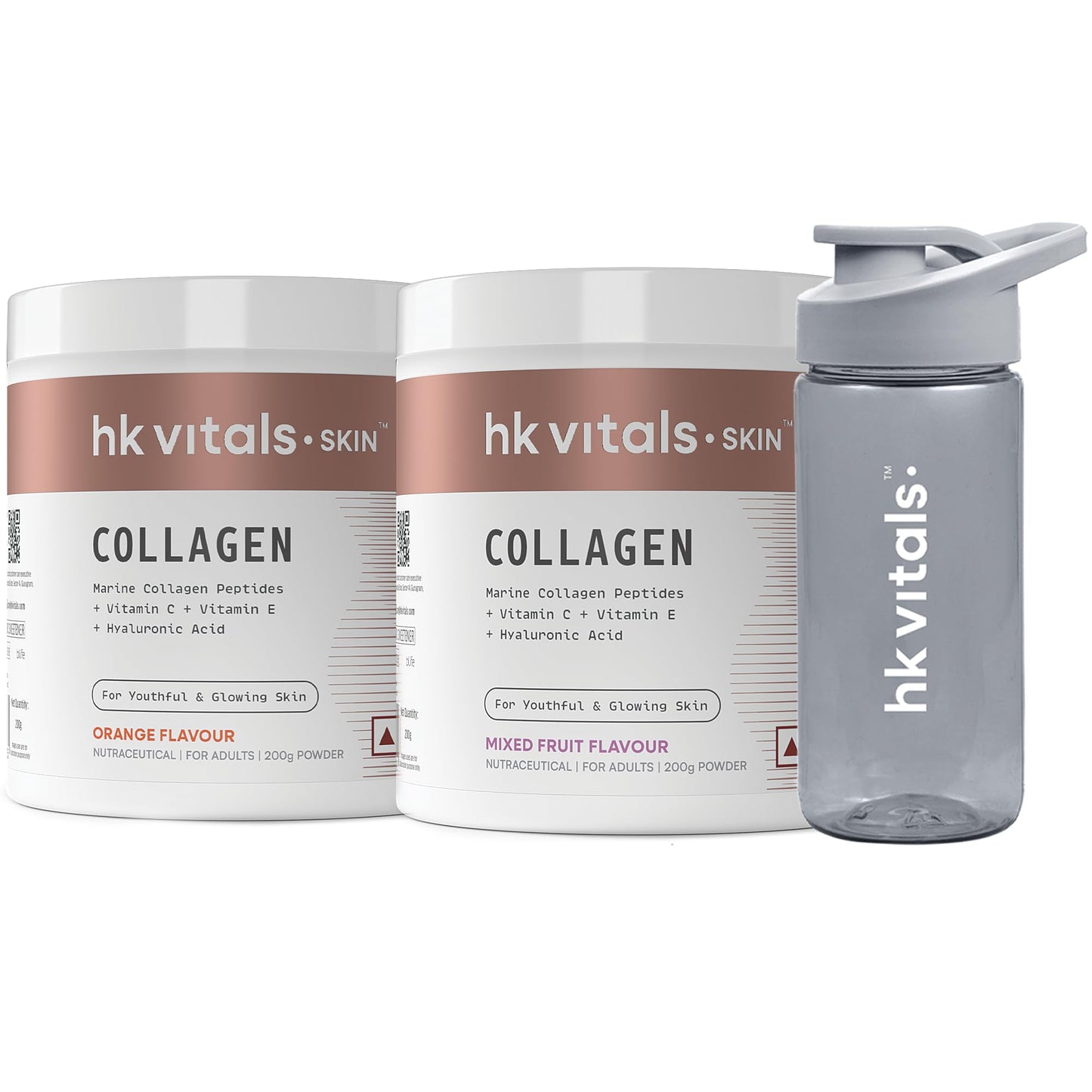 HealthKart hk vitals Skin Radiance Marine Collagen Supplement (Mango,200g) (Pack of 2)|With Biotin,Vitamin C & E for Healthy Skin & Hair,powder,2 count,25 Servings - Springkart 