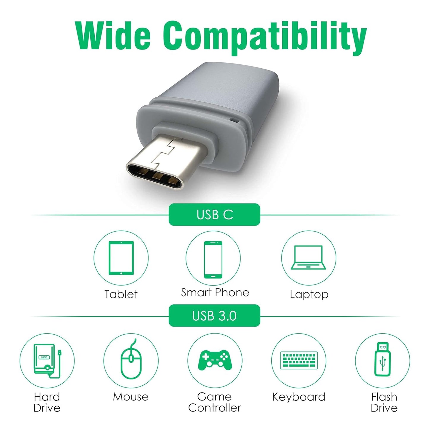 AGARO Blaze USB 3.0 to Type C OTG Adapter, Compatible with Thunderbolt to USB Adapter, Laptops Including MacBook Pro, Air and All Type-C Devices, Portable and High-Speed Data Transfer - Springkart 