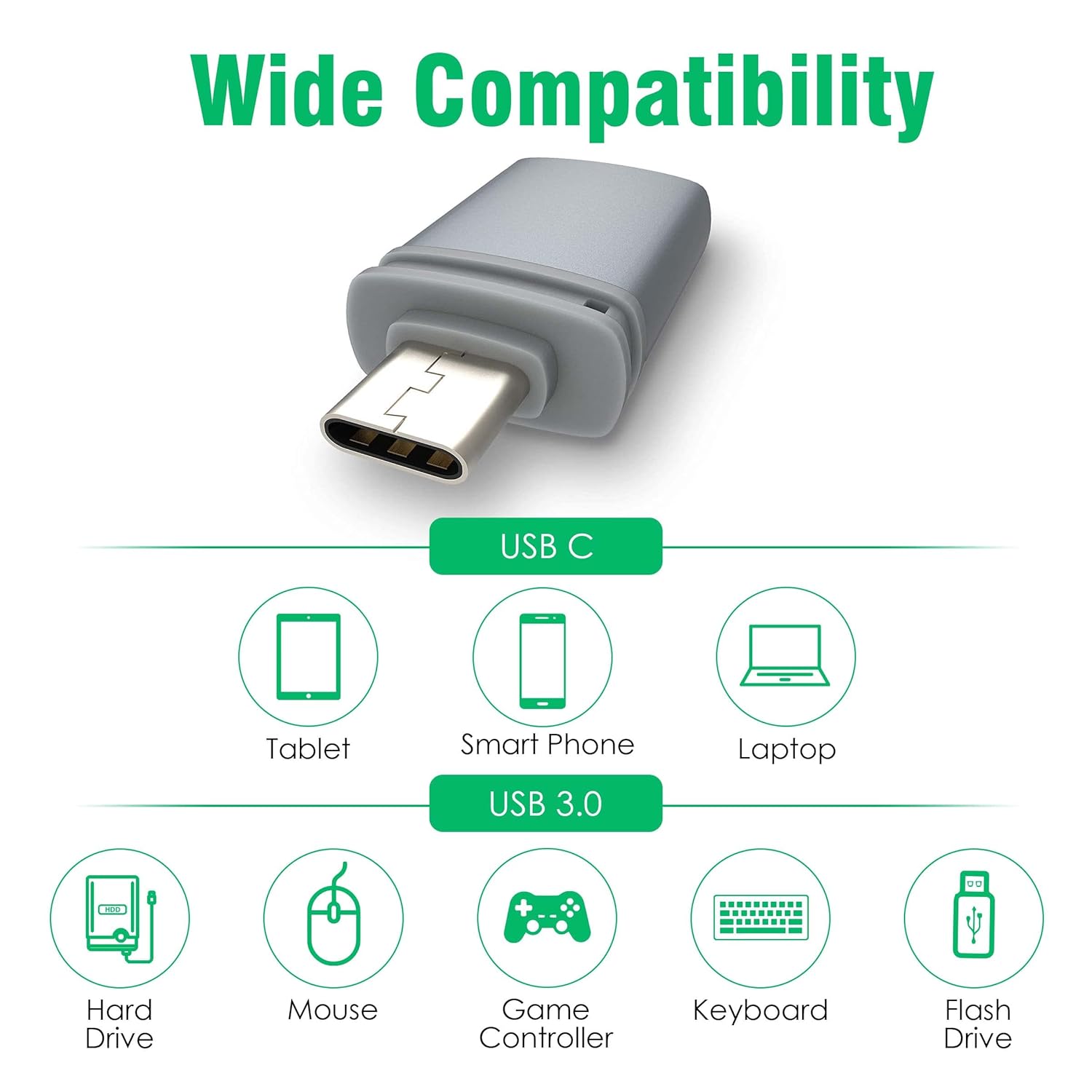 AGARO Blaze USB 3.0 to Type C OTG Adapter, Compatible with Thunderbolt to USB Adapter, Laptops Including MacBook Pro, Air and All Type-C Devices, Portable and High-Speed Data Transfer - Springkart 