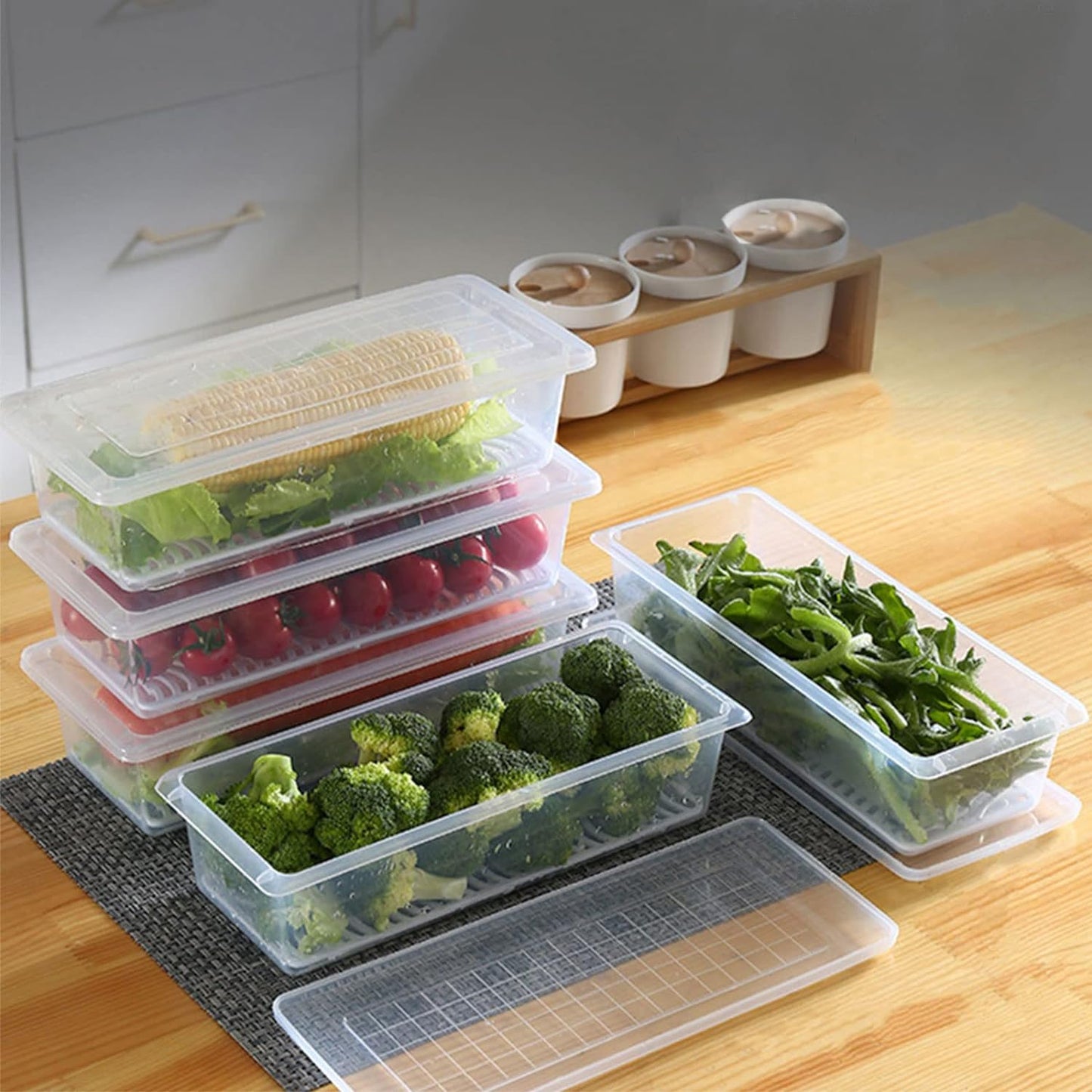 Food Storage Container with Removable Drain Plate and Lid, 1500 ml (Pack of 1 Pc) - Springkart 