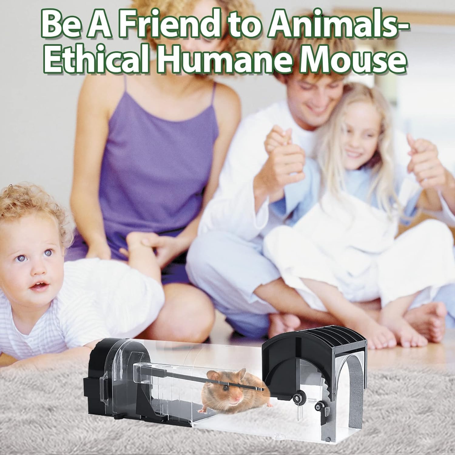 BAREPEPE Smart Rat Catcher Trap for Home Mouse Trap Cage for House Garden Patio Rat Trapper for Mice Rodent Reusable - Black - Springkart 