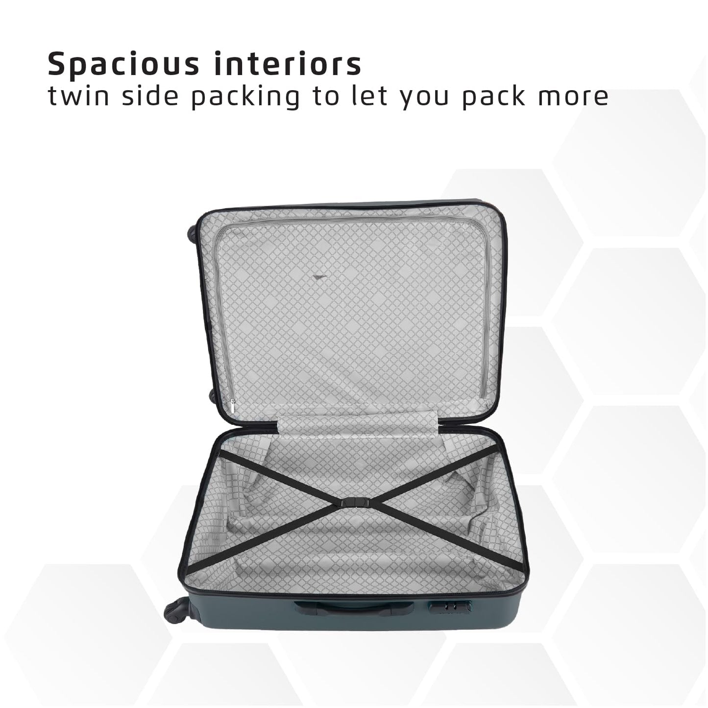 Safari Pentagon Set of 2, Cabin & Checkin Trolley Bags Hard Case Polypropylene 4 Wheels 360 Degree Wheeling System Luggage, Travel Bags, Suitcase for Travel, Trolley Bags for Travel, Dusk Green