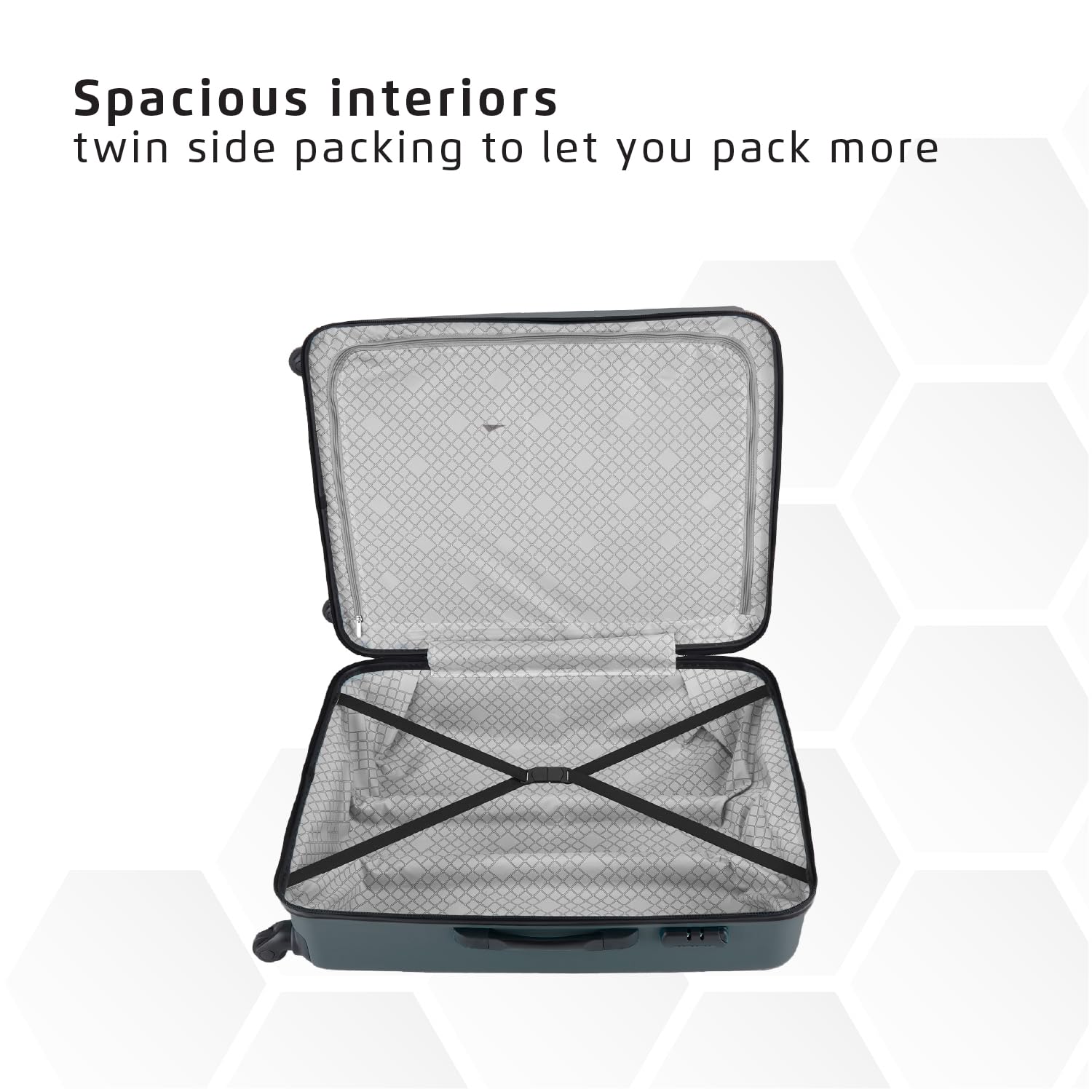 Safari Pentagon Set of 2, Cabin & Checkin Trolley Bags Hard Case Polypropylene 4 Wheels 360 Degree Wheeling System Luggage, Travel Bags, Suitcase for Travel, Trolley Bags for Travel, Dusk Green