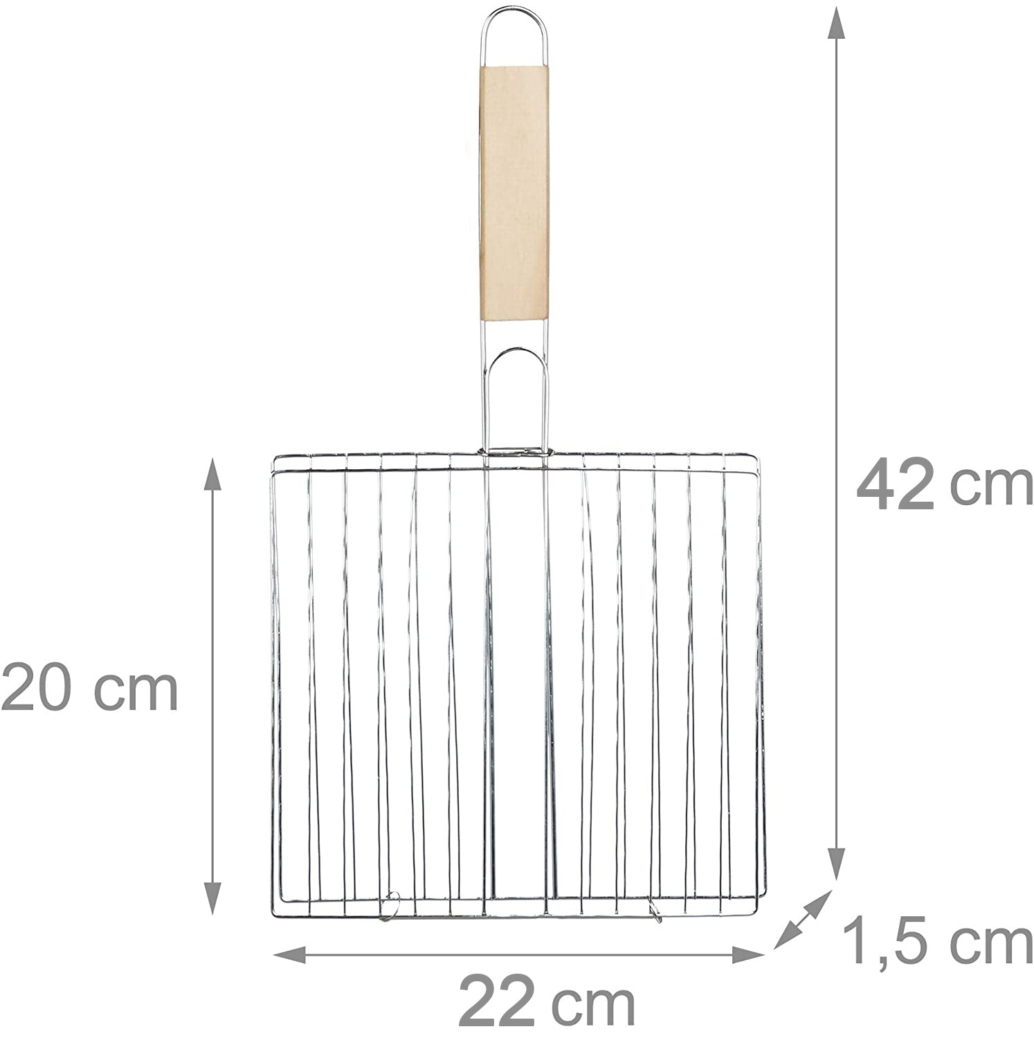 Kitchen Square Roaster Grill Barbecue Grill with Wooden Handle - Springkart 