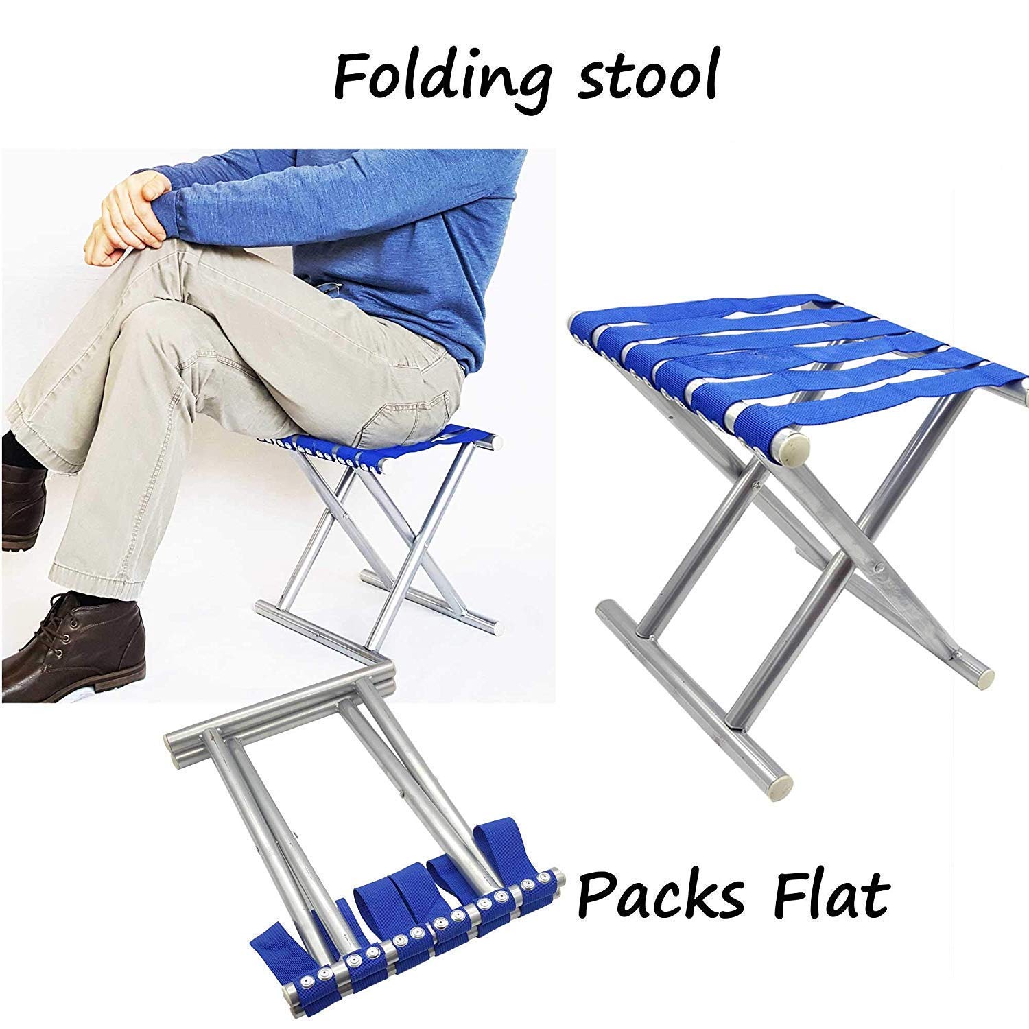 Folding Beach Tool Best Folding Stool Portable Travel Train Chair Outdoor Rest Seat Fishing Beach Picnic Hiking Backpacking Stool, Camping Fishing Hiking Picnic Garden (1 Pc ) - Springkart 