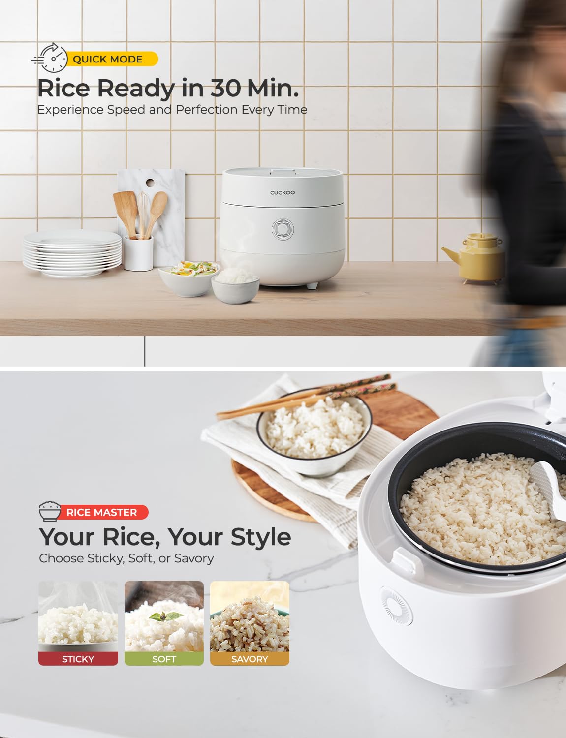 CUCKOO Multifunctional Electric Rice Cooker | 2 Litres Premium Non-Stick Pot | 6 Cups or 650 Grams Raw Rice Cooking Serves 2-6 People | 580 Watt Multi Cooker With 13 Menu Presets & Auto Clean Feature (White)