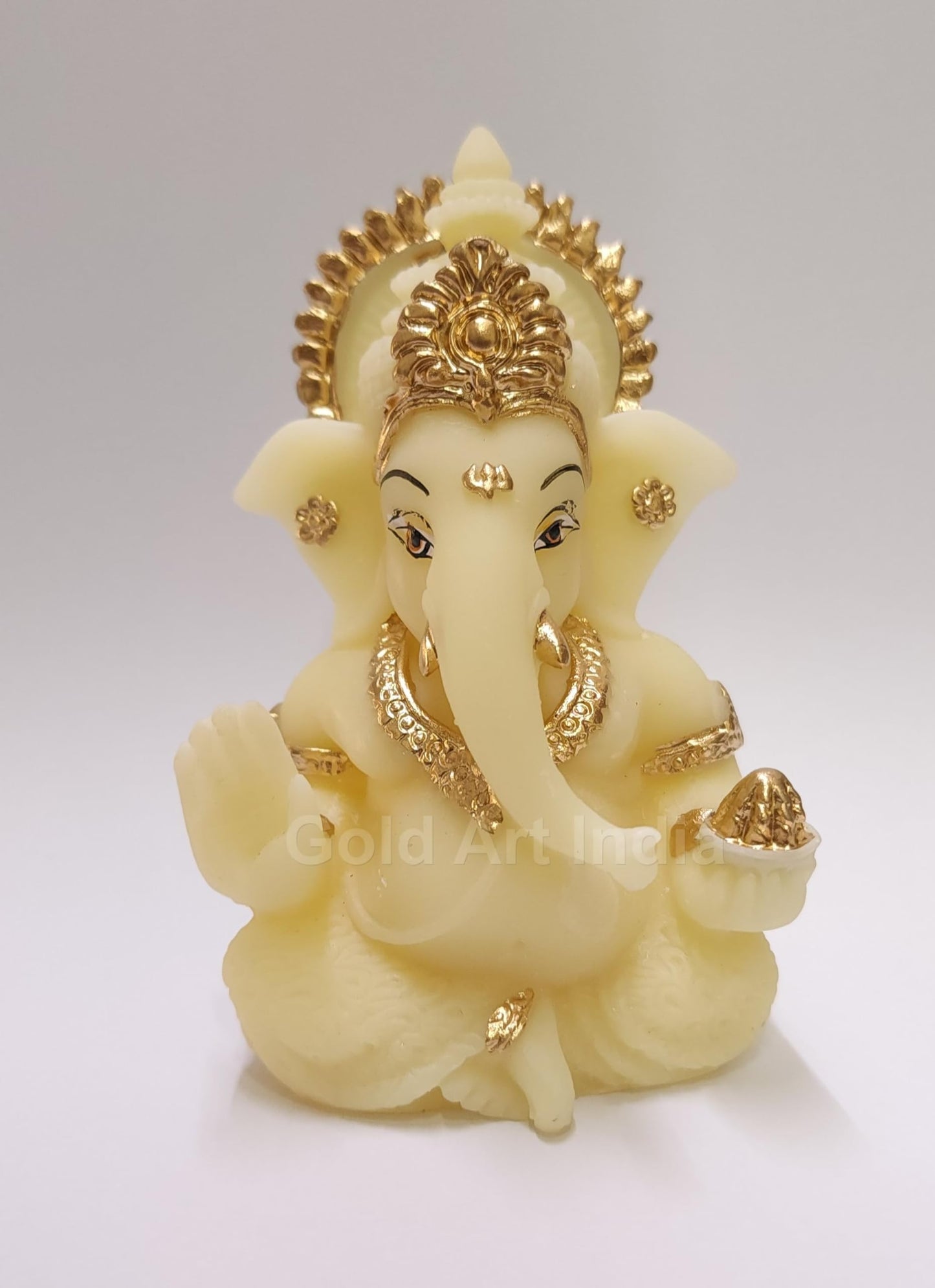 Gold Art India Mango Terracotta Finish Ganesha for Car Dashboard Home Decor Gifting Diwali Birthday Festivals 3.5 x 2 Inches