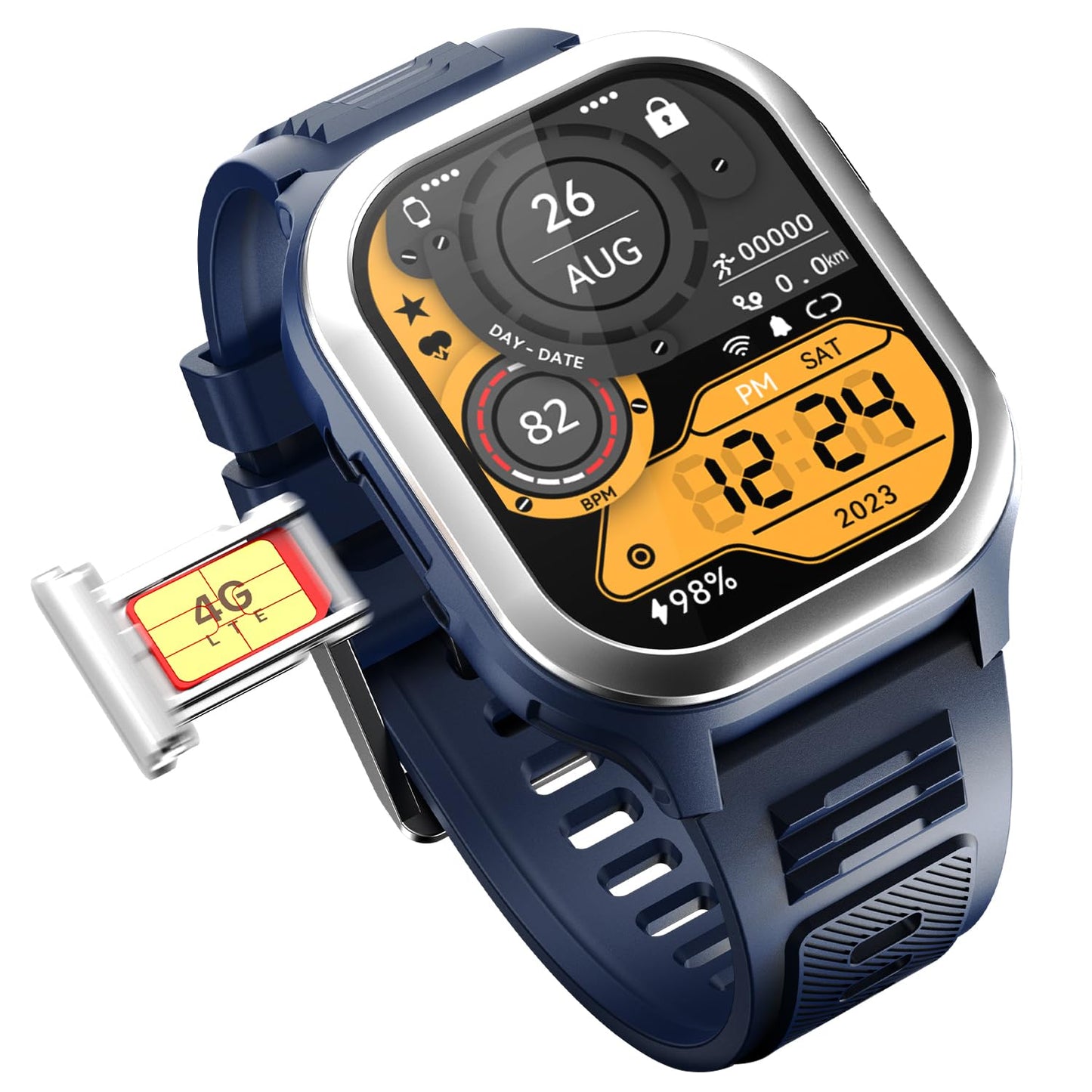 Fire-Boltt 4G Pro Volte Calling Smart Watch- 2.02” TFT Display, 4G Nano-SIM GPS, Health Suite, Sports Modes, 400mAh Battery (Gray) - Springkart 