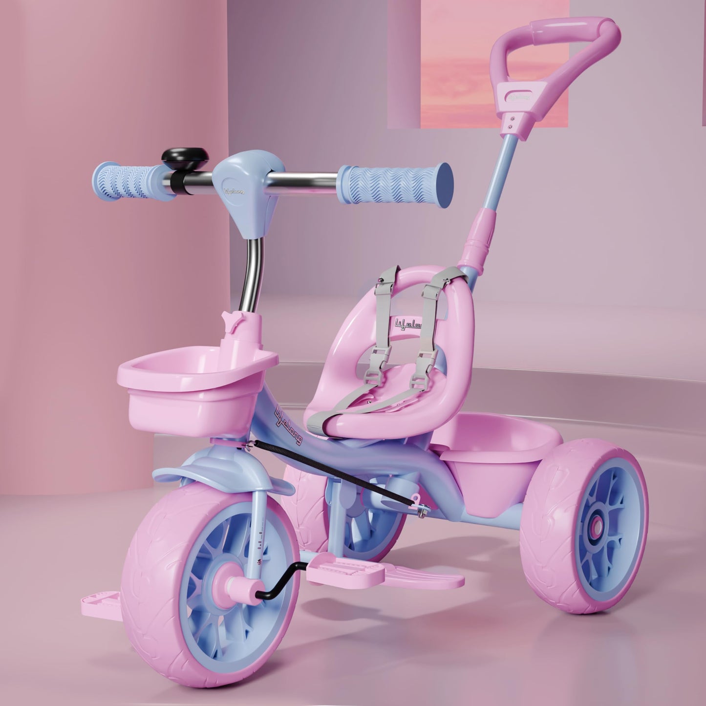 Lifelong Trike Cycle for Kids Cycle 2-5 Years - Tricycles for Boy & Girl - Baby Cycle - Bicycle for Kids - Bike with 3 EVA Wheels, Bell & Basket -Durable Tricycle with Parental Control - Springkart 