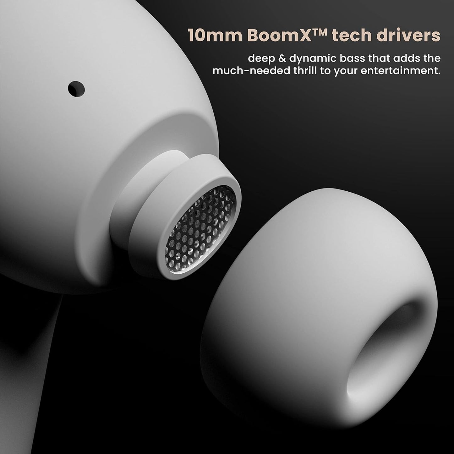 Boult Audio Z40 True Wireless in Ear Earbuds with 60H Playtime, Zen™ ENC Mic, Low Latency Gaming, Type-C Fast Charging, Made in India, 10mm Rich Bass Drivers, IPX5, Bluetooth 5.3 Ear Buds TWS (White) - Springkart 