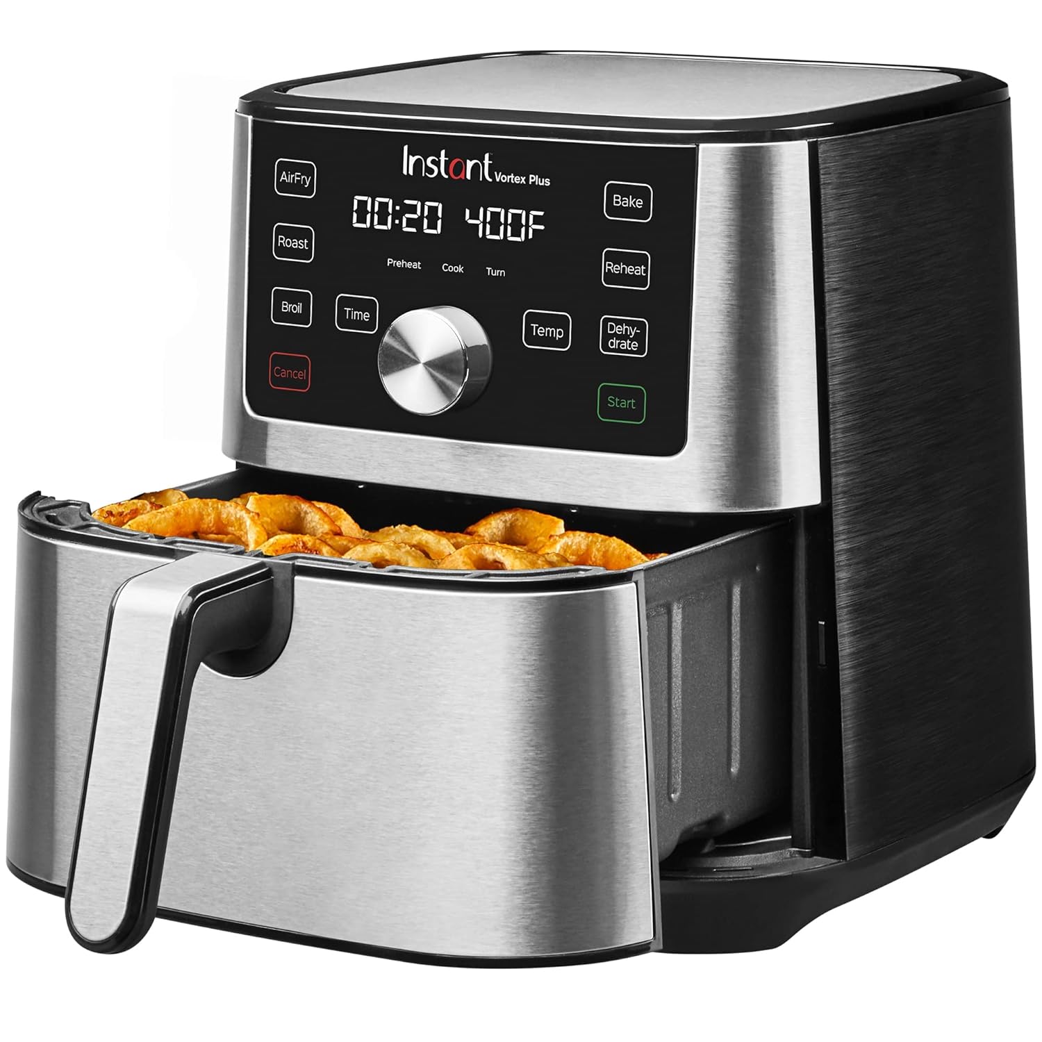 Instant Pot Air Fryer, Vortex 6 Litre, Touch Control Panel, 360° EvenCrisp Technology, Uses 95% less Oil, 6-in-1 Appliance:Air Fry, Roast, Grill, Bake, Reheat& Dehydrate (Vortex 6 Litre) 1500 W Silver