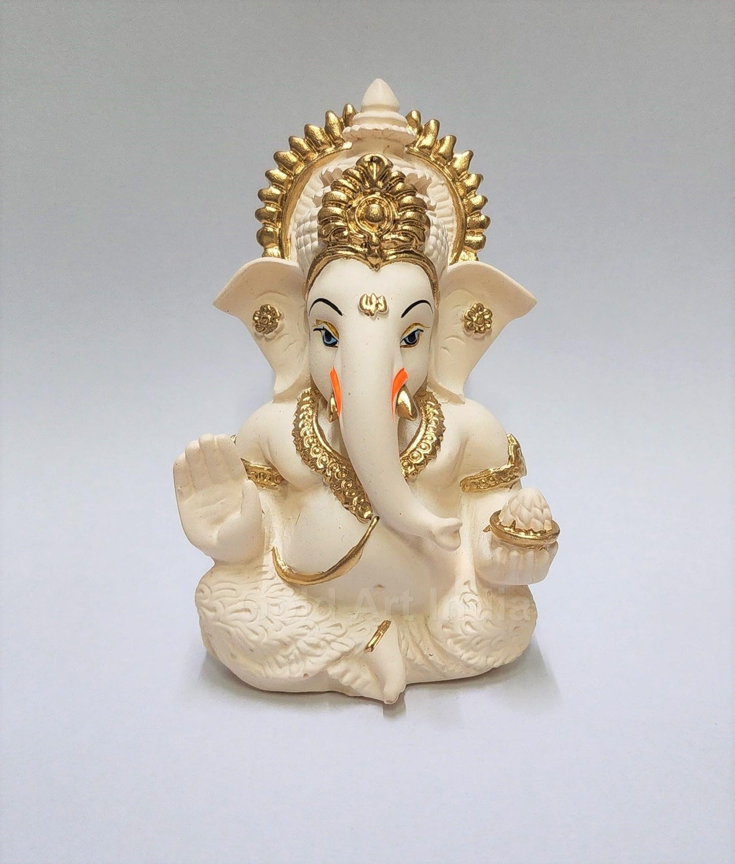 Gold Art India Mango Terracotta Finish Ganesha for Car Dashboard Home Decor Gifting Diwali Birthday Festivals 3.5 x 2 Inches