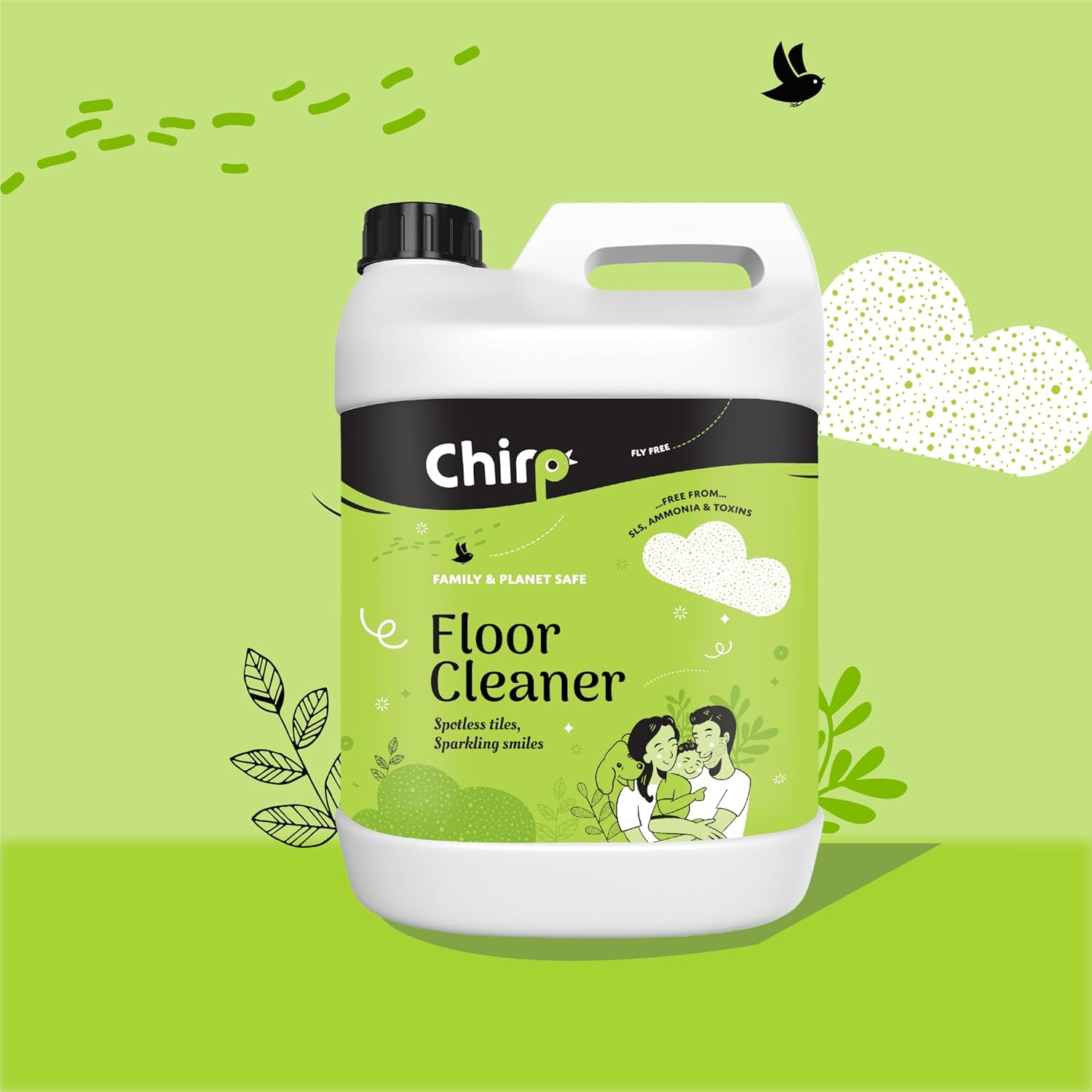 Chirp - Floor Cleaner Liquid (5Lits), Pet Friendly (Dog,Cat) And Baby Safe With Natural, Organic, Herbal, Non-Toxic, Plant-Based Ingredients