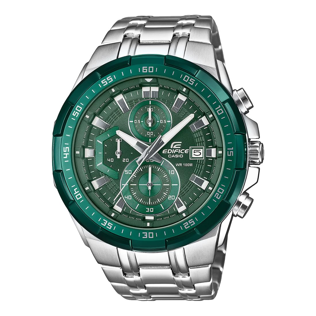 Casio Edifice EFR-539D-1AVUDF Analog Black Dial Men Watch Silver Metal Strap (EX191)