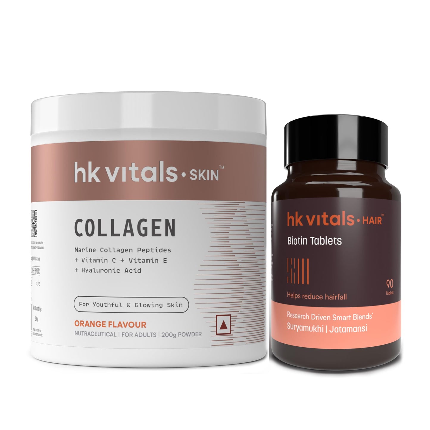 HealthKart hk vitals Skin Radiance Marine Collagen Supplement (Mango,200g) (Pack of 2)|With Biotin,Vitamin C & E for Healthy Skin & Hair,powder,2 count,25 Servings - Springkart 
