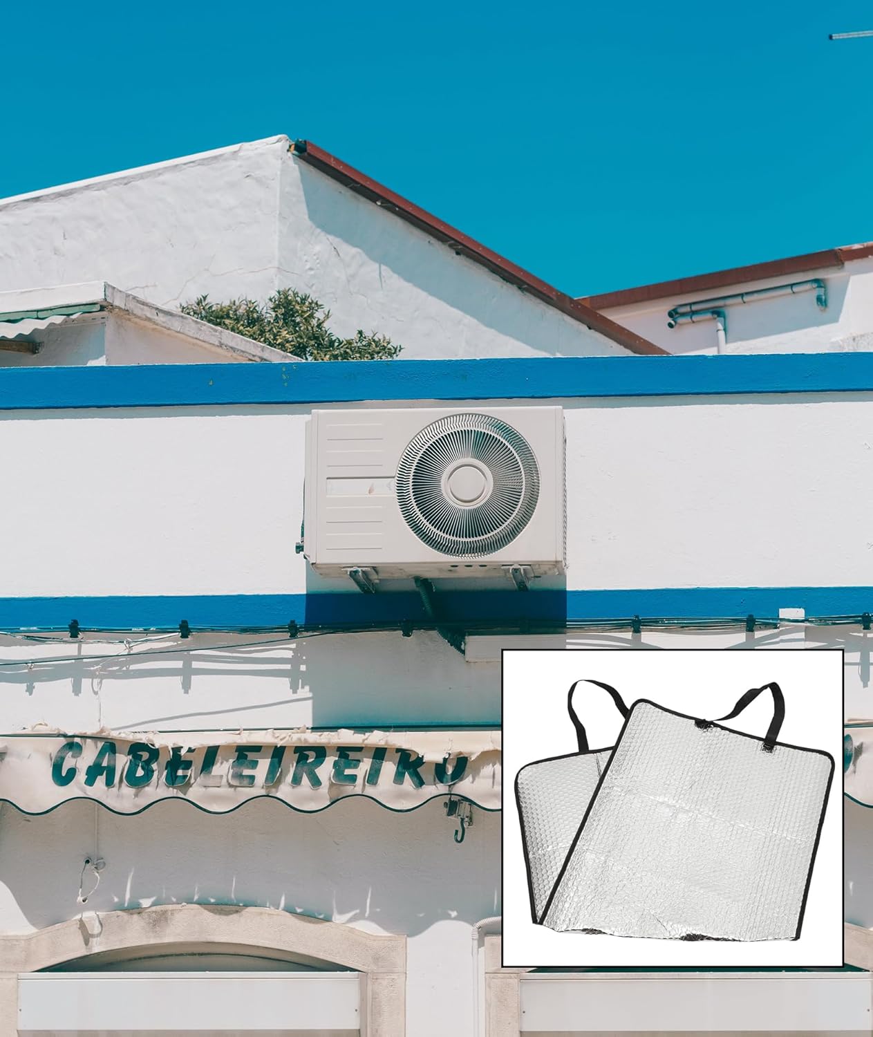 Ac Outdoor Unit Protector, Ac Outdoor Unit Cover, Ac Cover, Ac Outdoor Unit Protector Cover Waterproof from Heat Insulation Sunlight Shade Protector from Dust with Adjustable Buckle Hooks - Springkart 