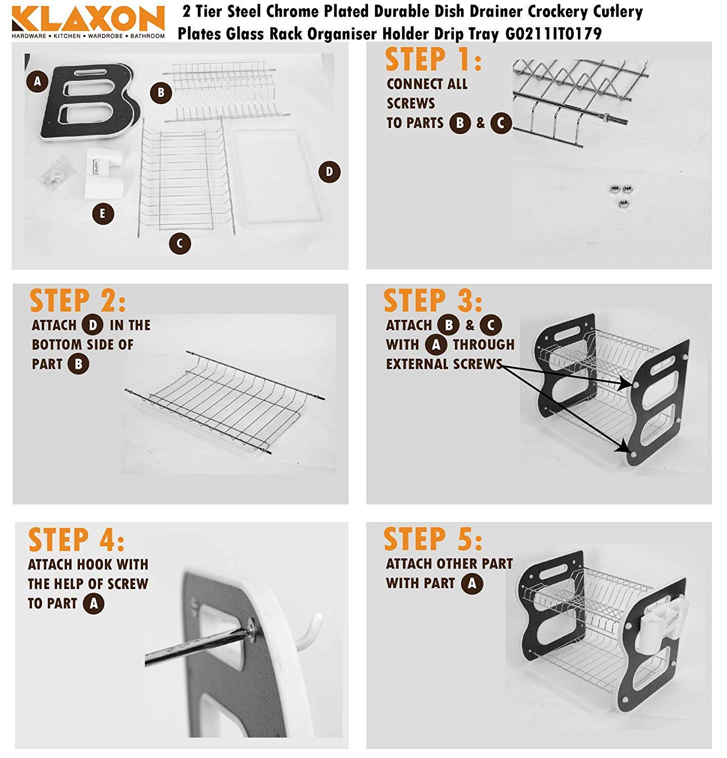 DISH DRAINER TWO LAYER DISH DRYING RACK WITH DRAIN BOARD - Springkart 