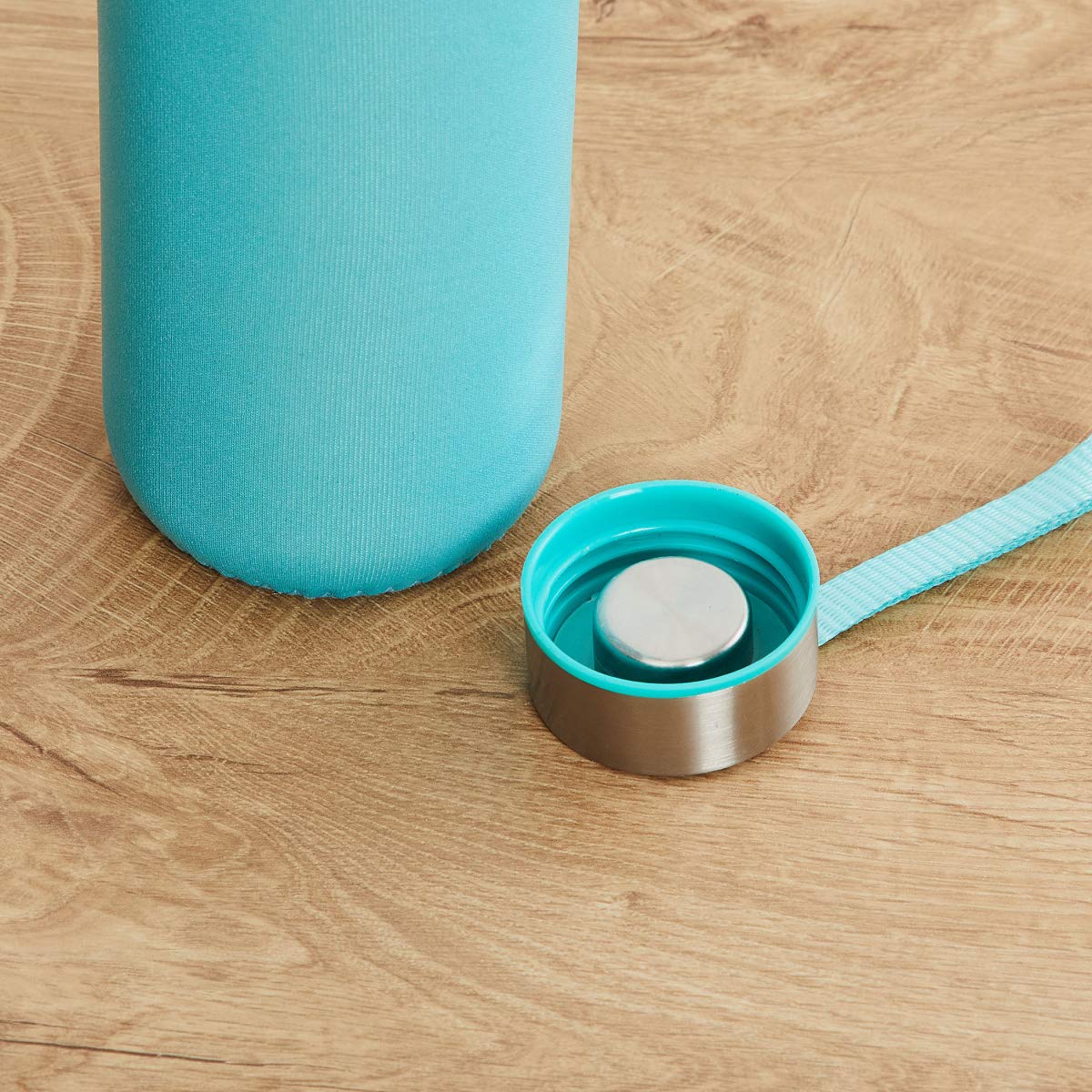 Glass Water Bottle (500 ml) With Cover - Springkart 