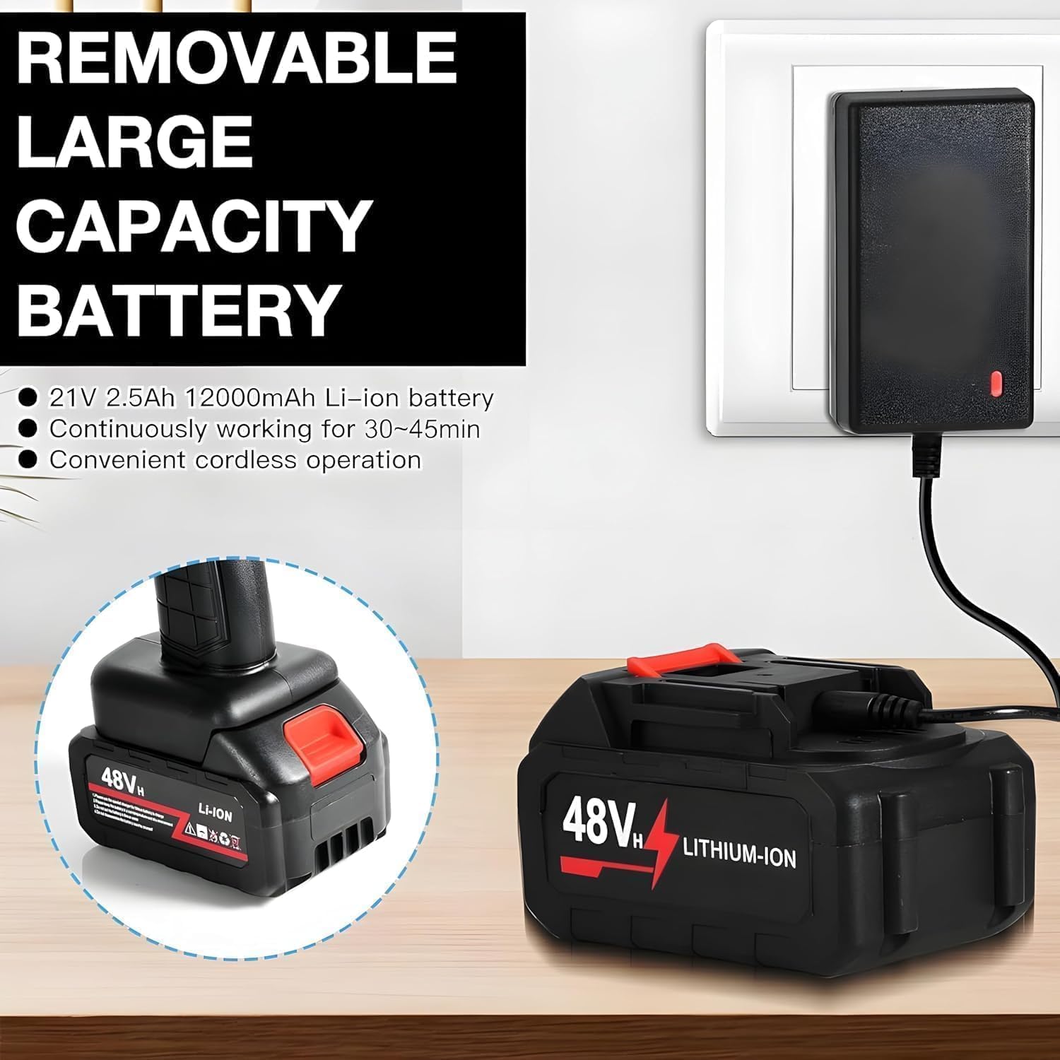 Cordless Car Washer High Pressure Gun – 48V Portable Pressure Washer for Car, Bike, Home | water spray gun for wash | 5M Hose Pipe & Adjustable Nozzle (Double Battery) (CAR Cleaning Gun, Pack of 1)