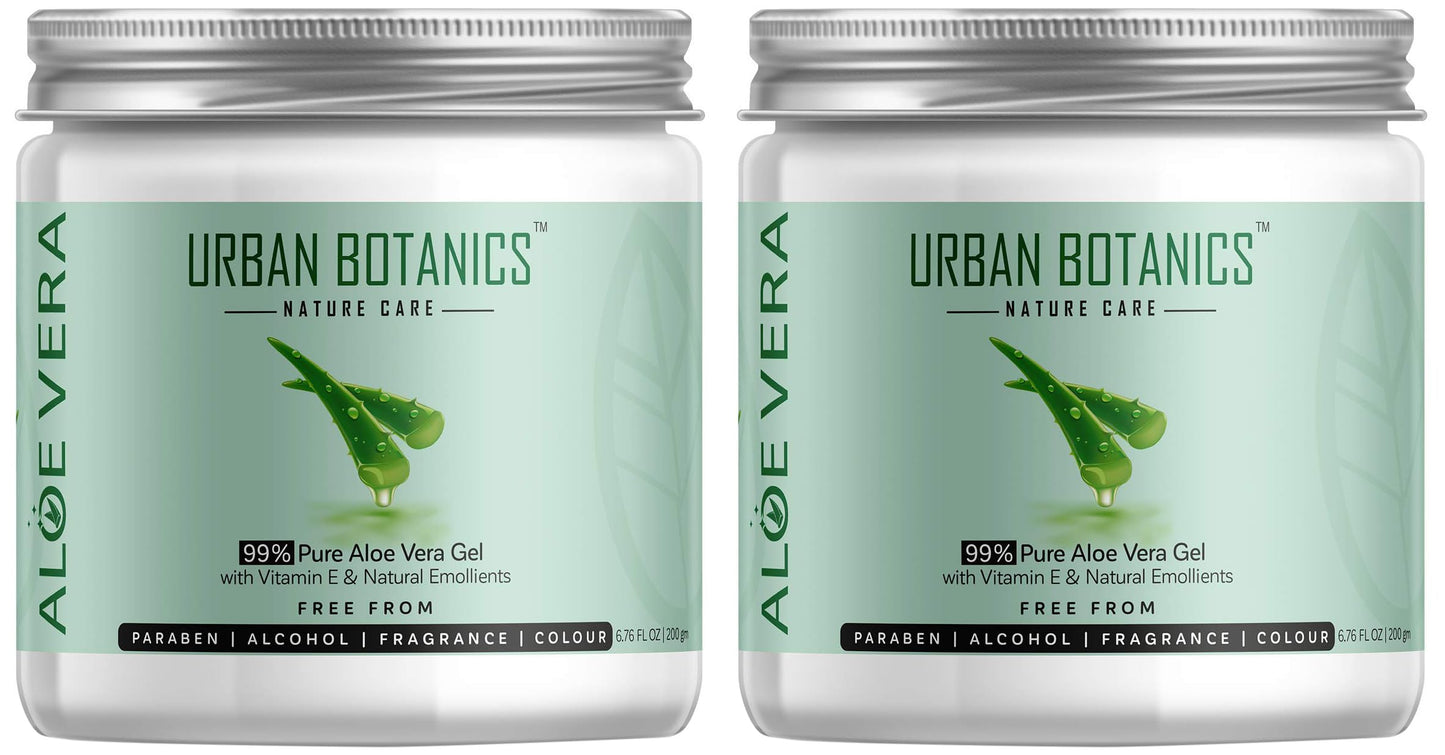 UrbanBotanics® Pure Aloe Vera Skin/Hair Gel With Vitamin E & Natural Emollients (Paraben Free), 200g - Springkart 