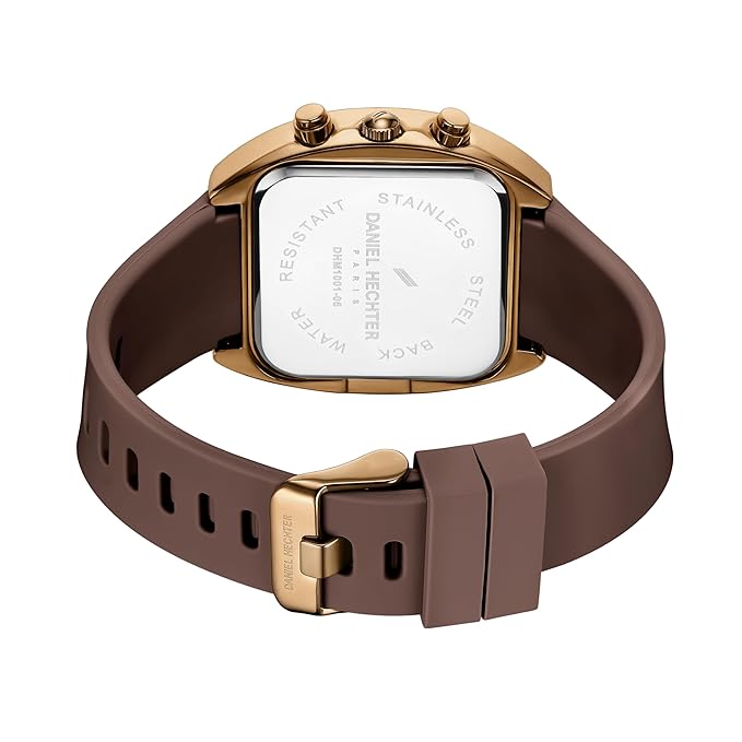 Daniel Hechter Paris Bercy Collection Modern Multi Functional Watch for Men with Square Dial and Silicon Band-DHM1001