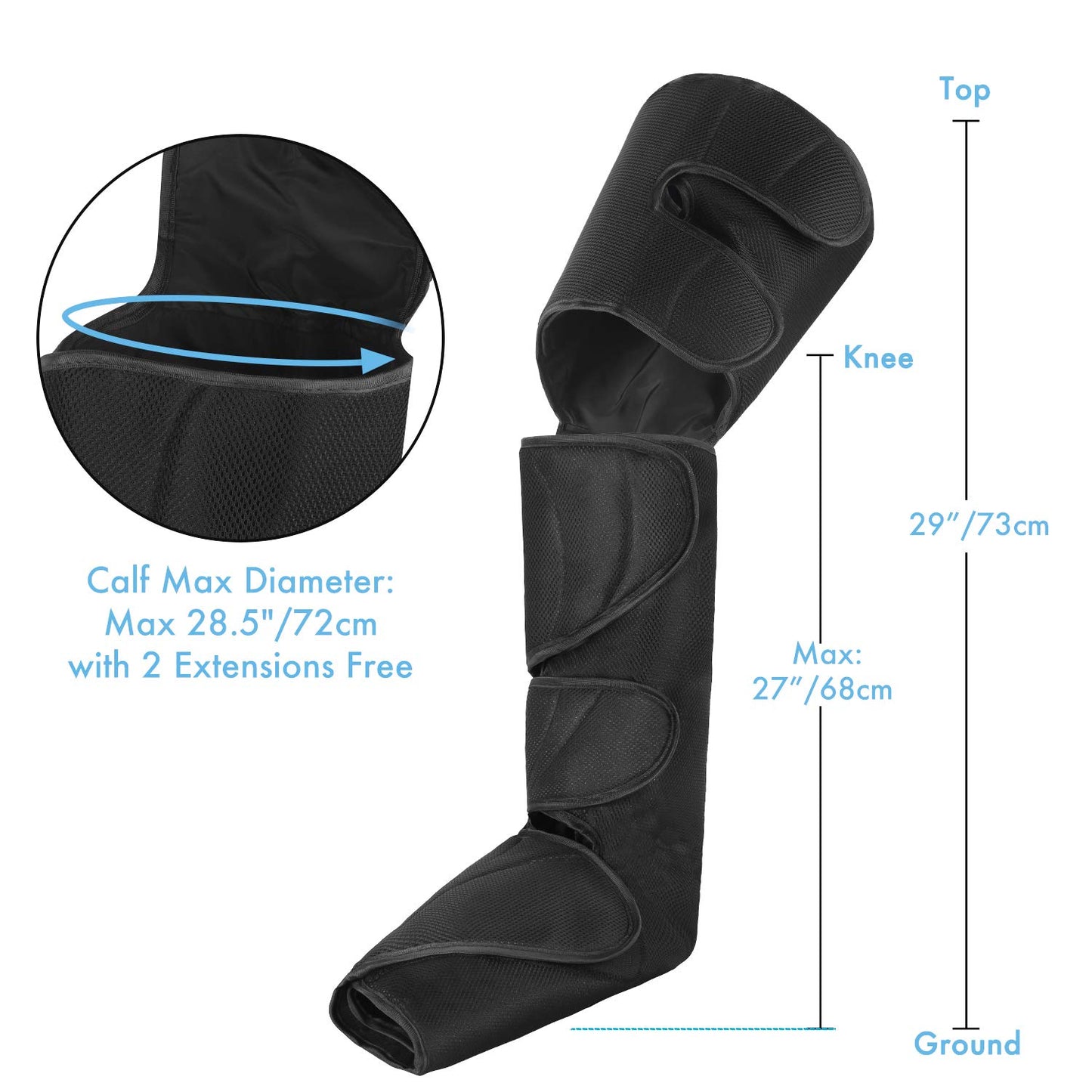 CINCOM Leg Massager, Leg Compression Massager for Circulation and Pain Relief Air Compression Foot Calf Thigh Massager with Handheld Controller (Thigh & Calf & Foot)