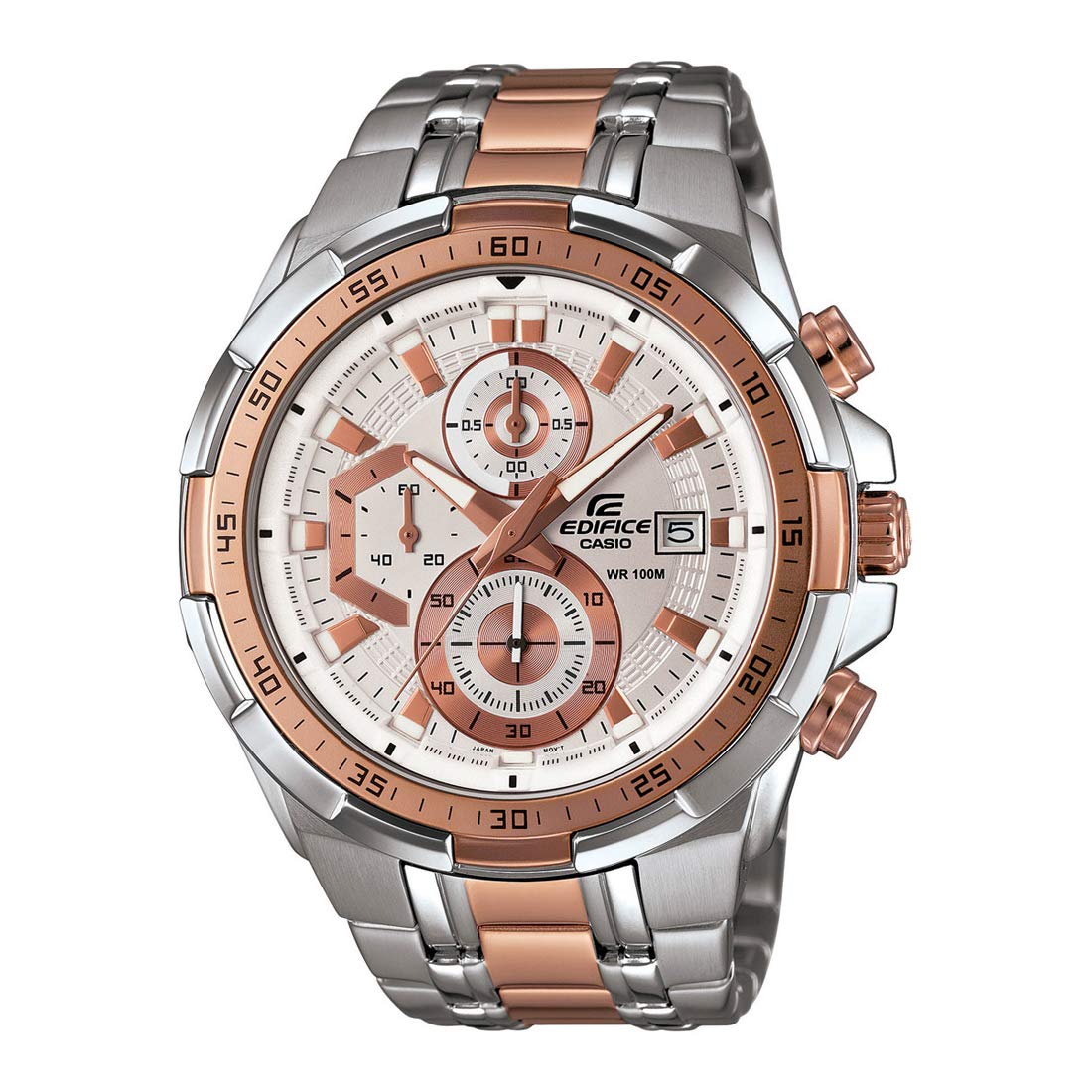 Casio Edifice EFR-539D-1AVUDF Analog Black Dial Men Watch Silver Metal Strap (EX191)