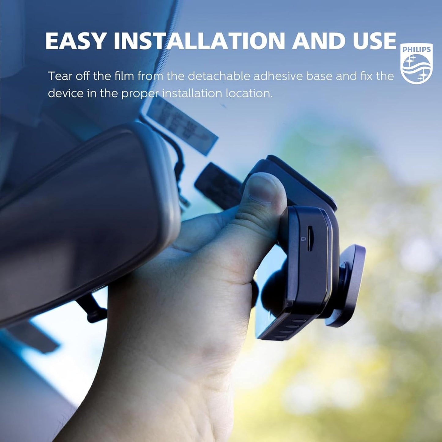 Philips GoSure 5101 Dash Cam for Car | 2K QHD 1600p Sony STARVIS IMX335 | 135° Wide Angle | Night Vision | G-Sensor | Loop Recording | Wi-Fi App | Car Camera Recorder