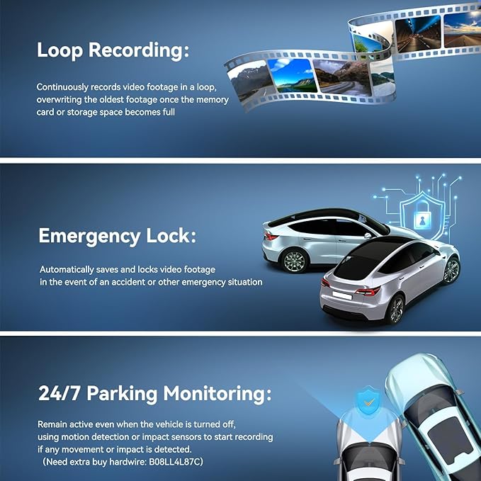 DDPAI MINI PRO Dash Cam for Car, with Wi-Fi 3MP 1296P FHD+ Camera | Emergency Accident Lock | App Control | Night Vision 140° Wide Angle | Car Dashcam with G-Sensor | Built-in Super Capacitor, Mic