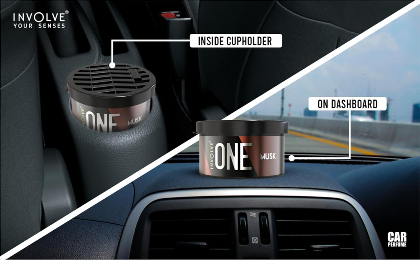 Involve Your Senses One Musk Organic Car Perfume, Involve Your Senses Strong Fiber Air Freshener to Freshen'up Your Car - IONE01-40 g,Car Accessories interior car perfumes and fresheners