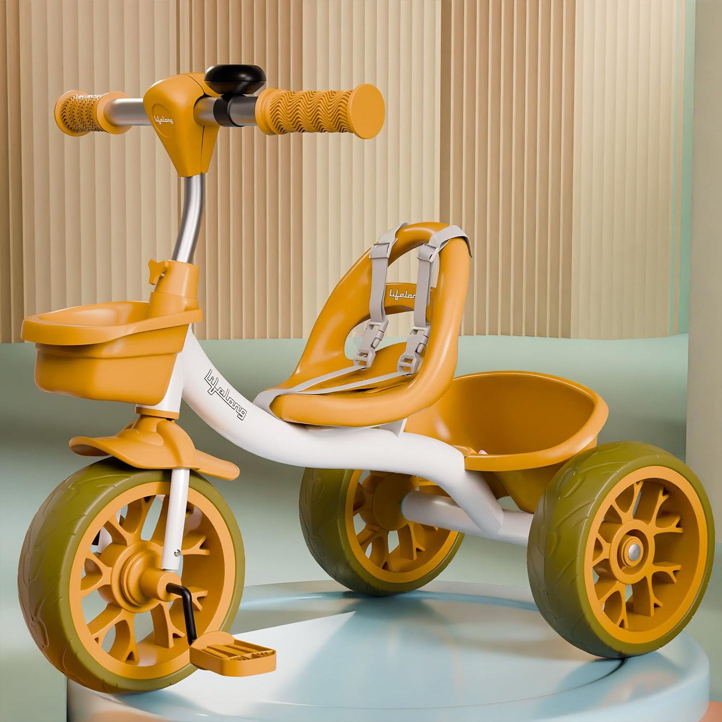 Lifelong Trike Cycle for Kids Cycle 2-5 Years - Tricycles for Boy & Girl - Baby Cycle - Bicycle for Kids - Bike with 3 EVA Wheels, Bell & Basket -Durable Tricycle with Parental Control - Springkart 