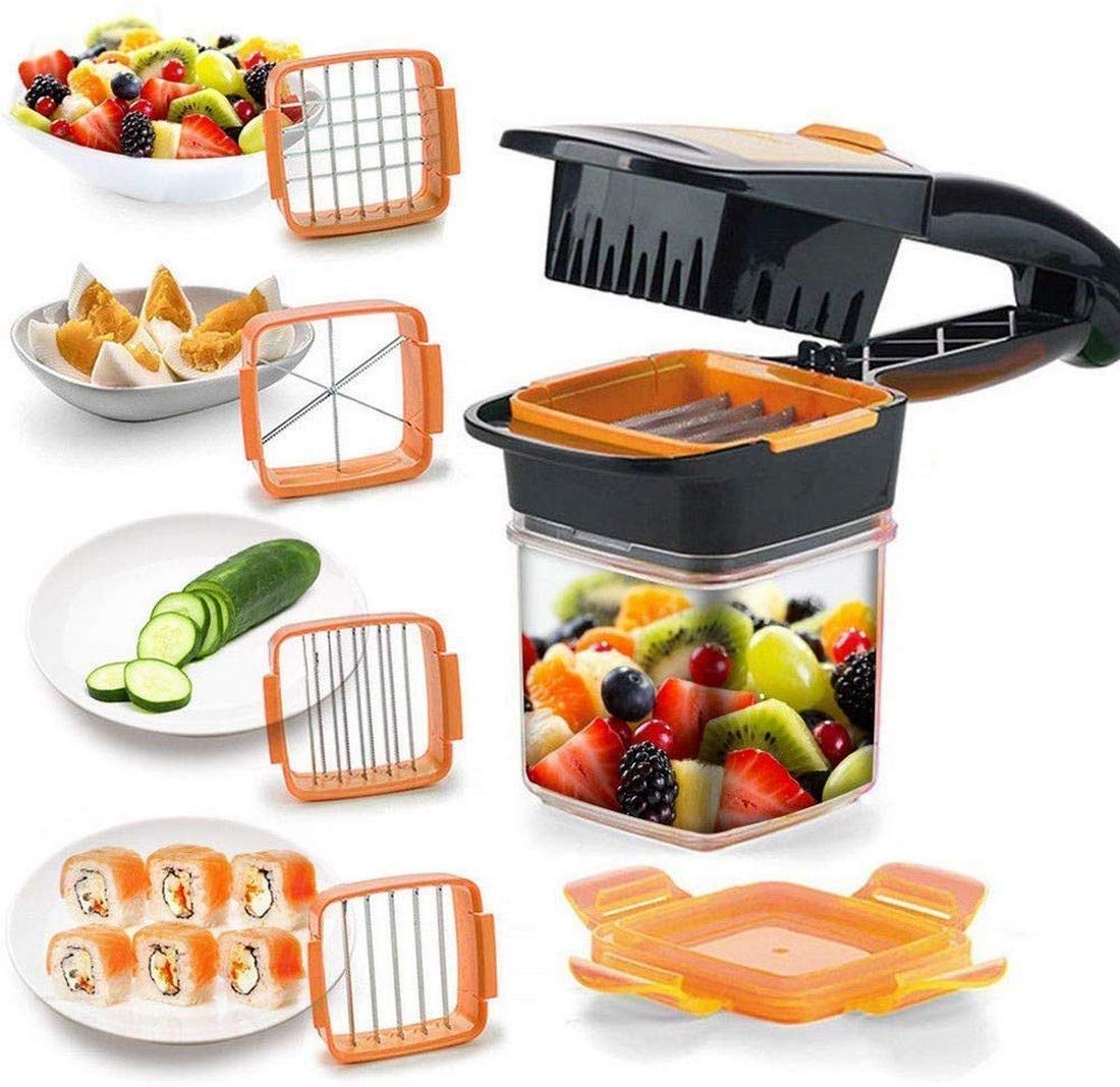 Premium Vegetable Dicer Multi Chopper Set 5 in 1 Cutting Blades - Springkart 
