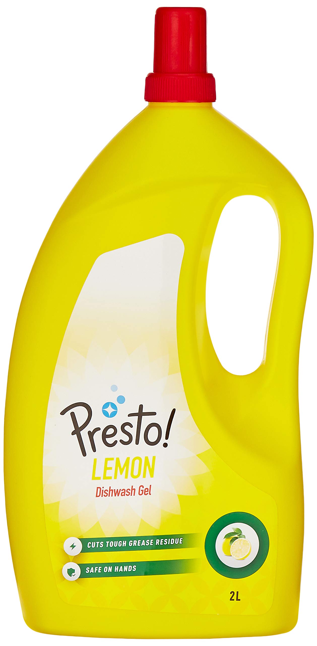 Amazon Brand - Presto! Dishwash Gel | Lemon | 5 Litre Refill Can | Dishwash Liquid | Cuts Through Grease | Safe On Hands
