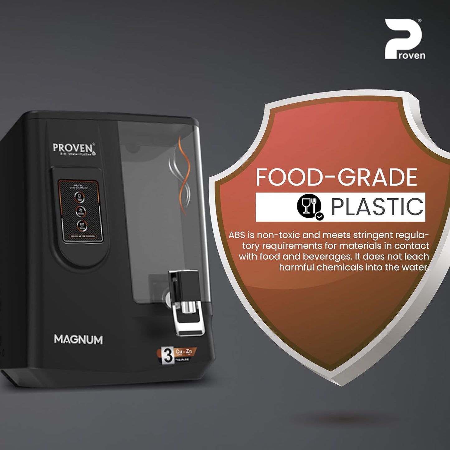 Proven Magnum RO Water Purifier for Home | RO+UV+UF+Copper+Zinc+Alkaline | TDS Adjuster | Borewell Water | LED Indicator | 8L Tank | ISI Certified | 1-Year Warranty | Wall Mount | Made in India