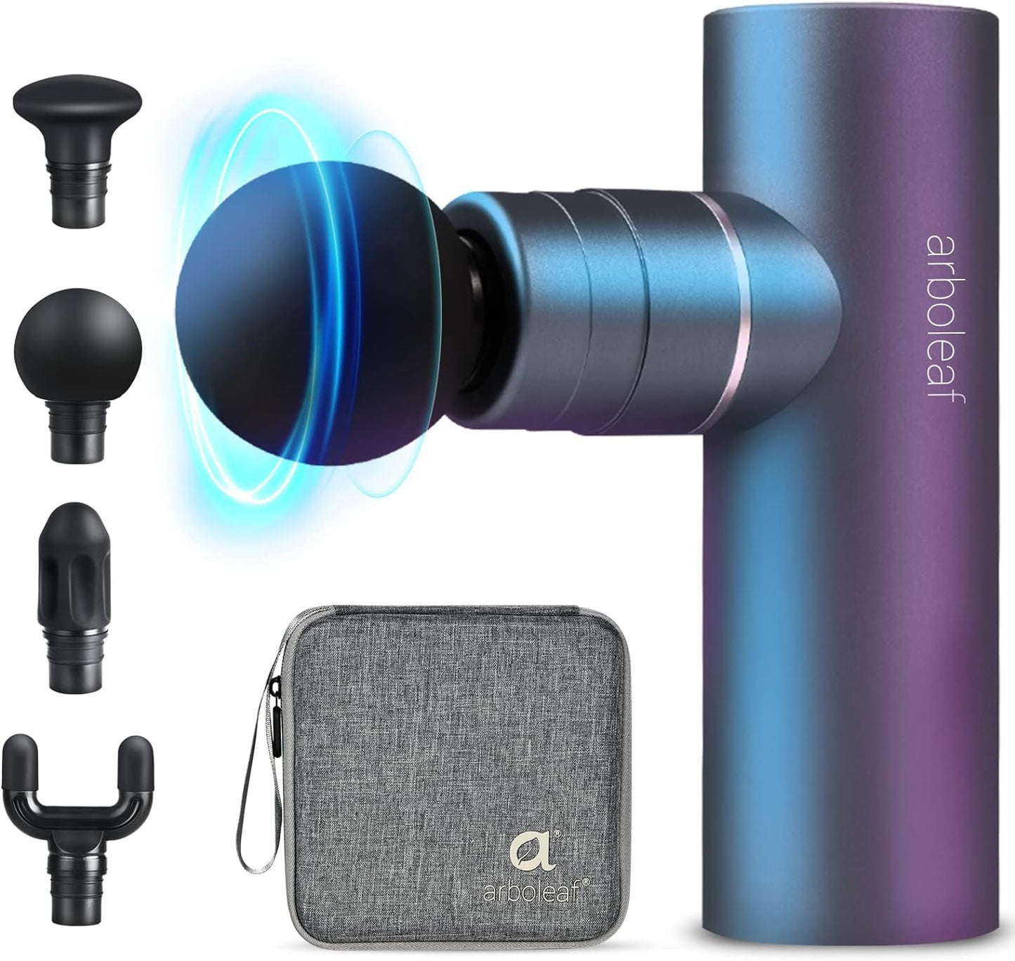 arboleaf Mini Massage Gun with Heat and Cold, Percussion Deep Tissues Muscle Massager, Full-Metal Travel Massage Gun, Portable Handheld Massager for Office Gifts for Him, Home, Athletes