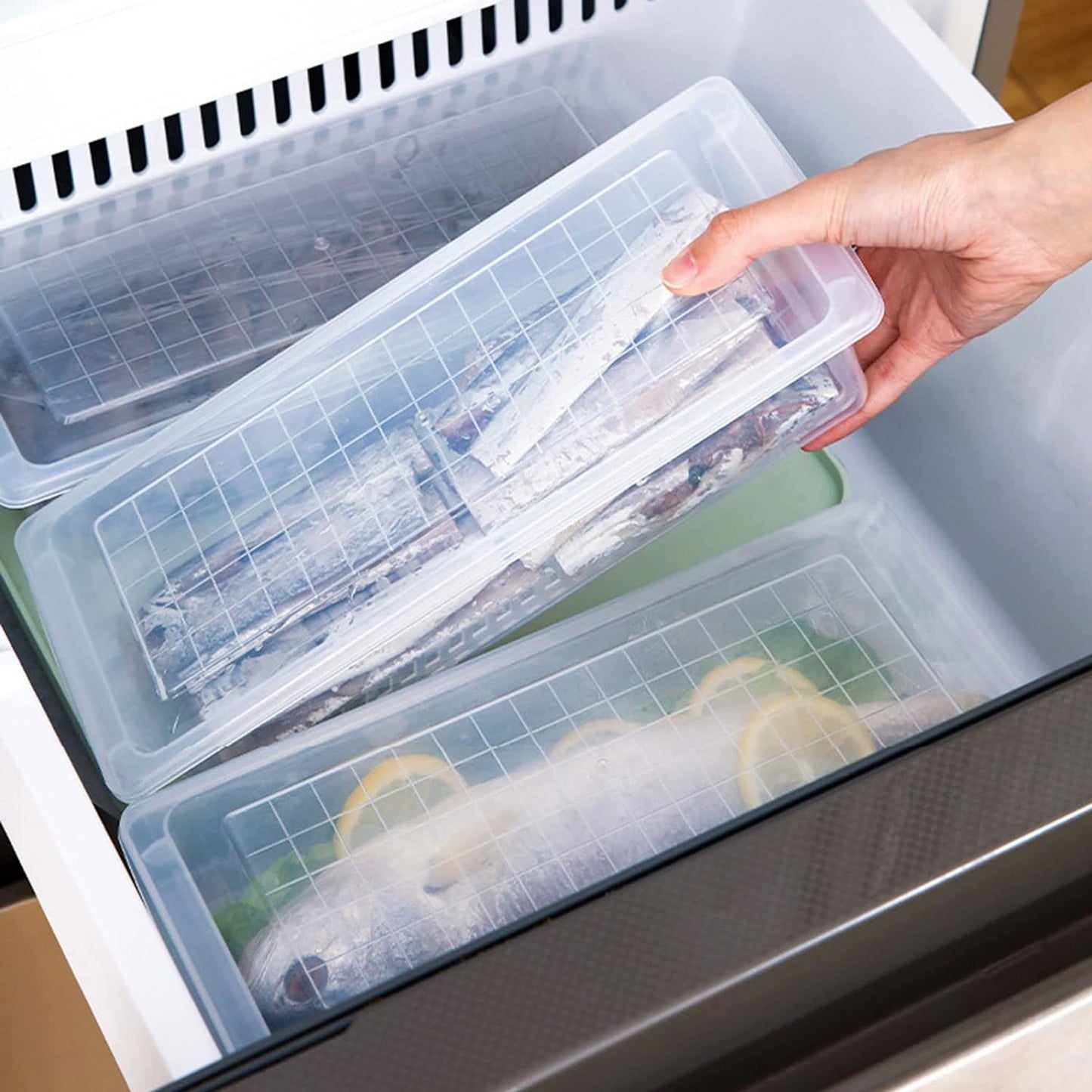 Food Storage Container with Removable Drain Plate and Lid, 1500 ml (Pack of 1 Pc) - Springkart 