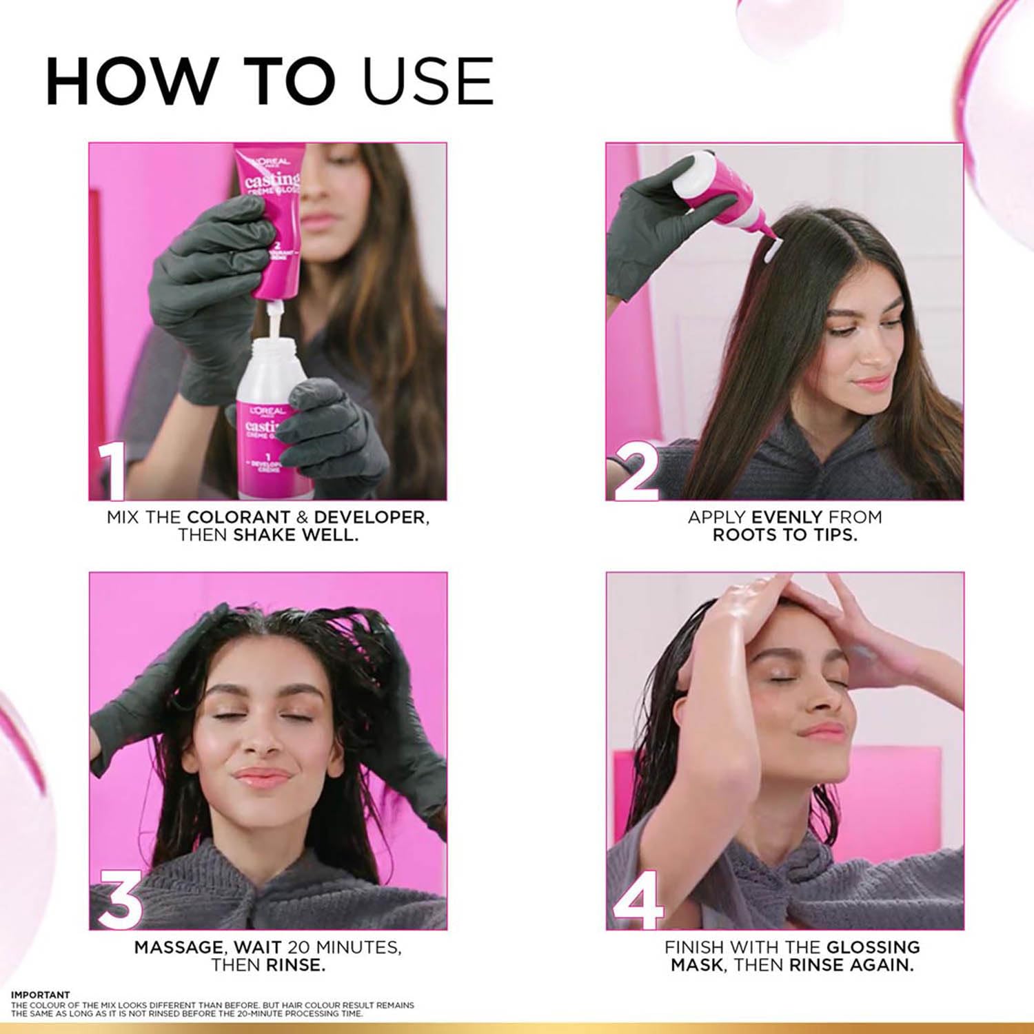 L'Oréal Paris Casting Crème Gloss Hair Color With Glycolic Gloss Complex | 5X Glossier Hair Color | Shade 200 - Ebony Black | 60g + 40ml + 60g
