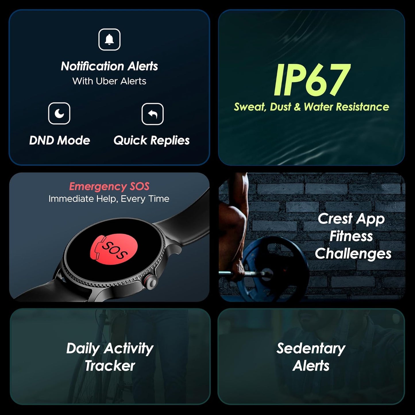 boAt Lunar Discovery w/ 1.39" (3.5 cm) HD Display, Turn-by-Turn Navigation, DIY Watch Face Studio, Bluetooth Calling, Emergency SOS, QR Tray, Smart Watch for Men & Women(Active Black)