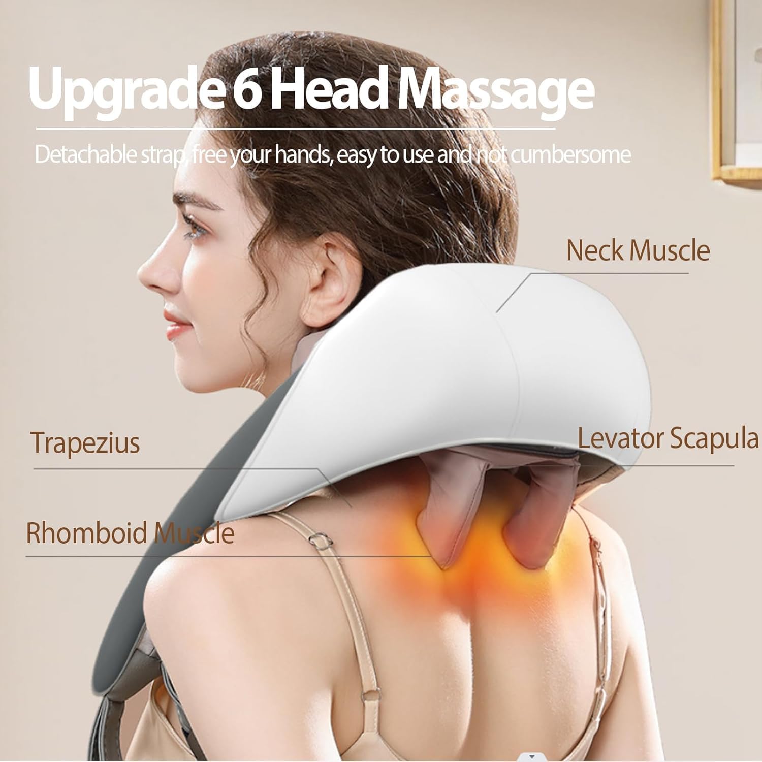 Sellastic Neck Massager for Cervical Pain Relief,Electric Deep Tissue Shiatsu with Infrared Heat Therapy 5D Kneading Massage Machine for Full Body Relax,Neck,Muscles,Back,Shoulder,Legs