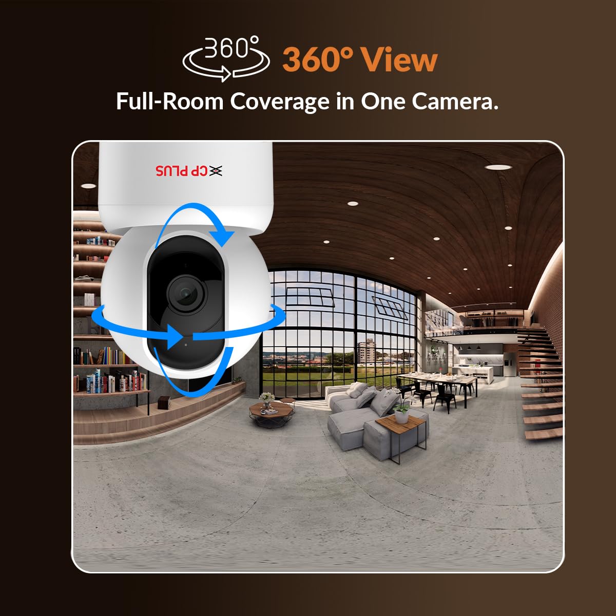 CP PLUS 2MP Full HD Wi-Fi CCTV Camera for Home with Motion Tracking | Smart Detection Suite | Night Vision | Cloud Recording | View & Talk | Supports OK Google | CTC Cyber Secure | CP-E25Q (Pack of 2)