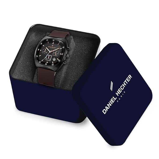 Daniel Hechter Paris Bercy Collection Modern Multi Functional Watch for Men with Square Dial and Silicon Band-DHM1001