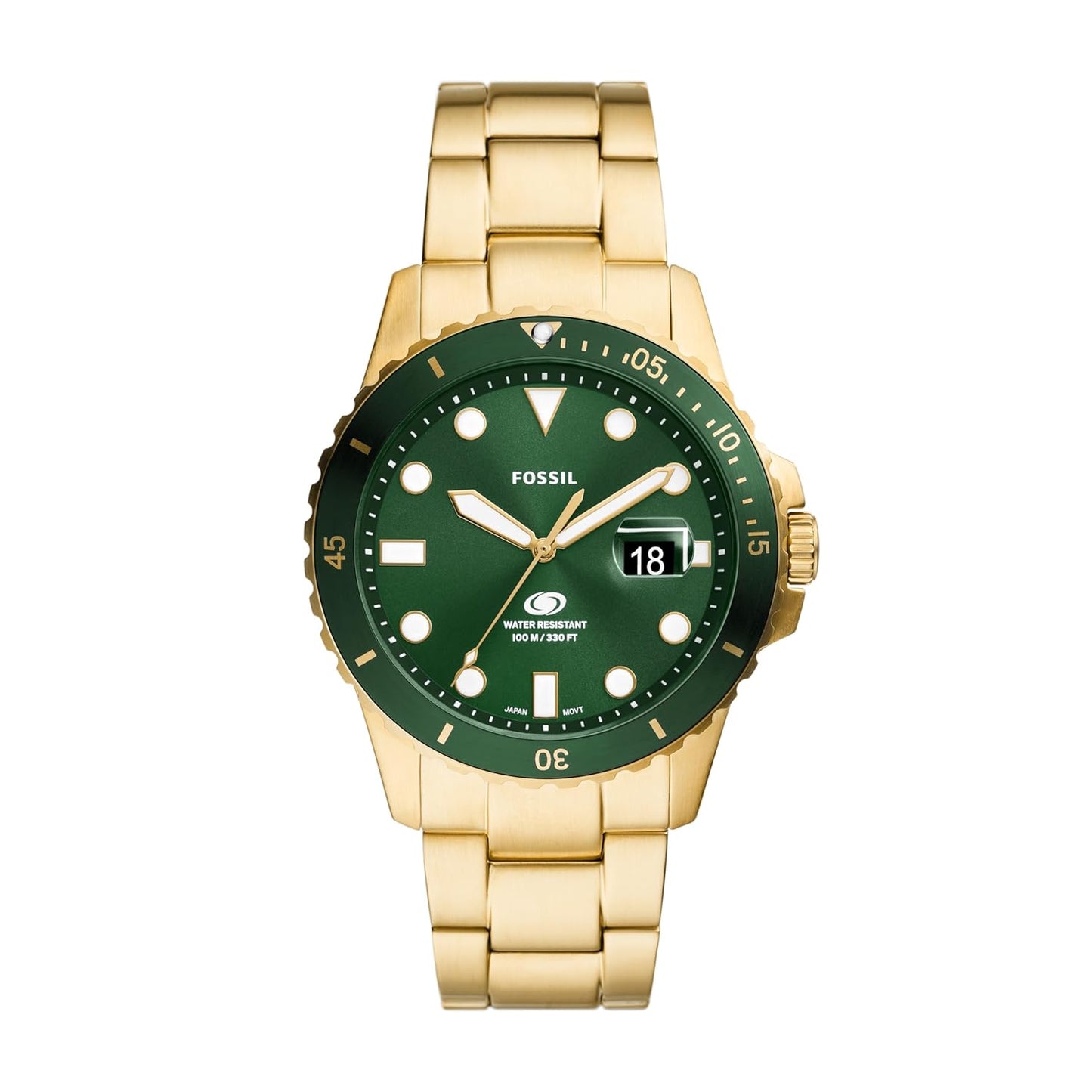 Fossil Analog Green Dial Men's Stainless Steel Watch-FS6030
