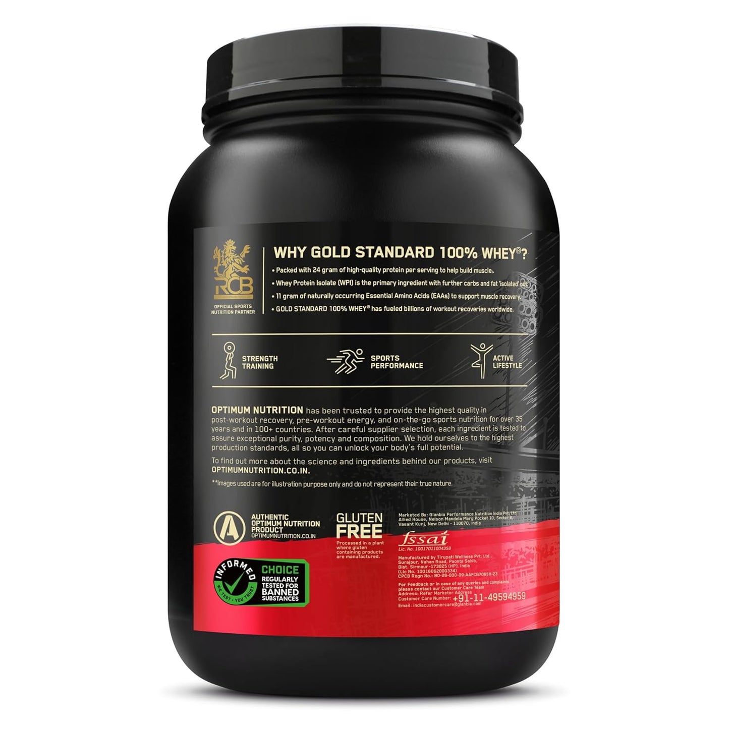Optimum Nutrition (ON) Gold Standard 100% Whey Protein Powder 2 lbs, 907 g (Double Rich Chocolate), for Muscle Support & Recovery, Vegetarian - Primary Source Whey Isolate