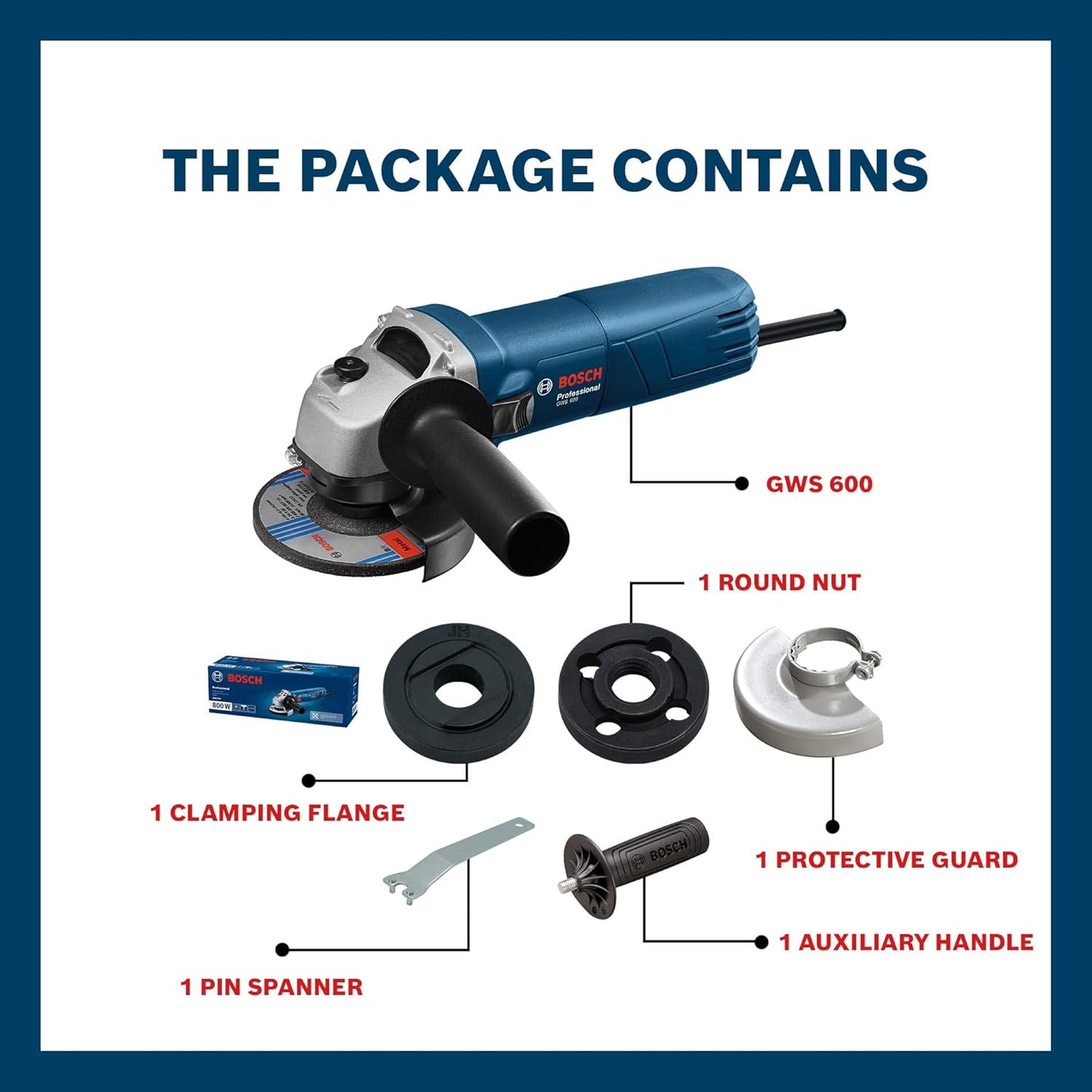BOSCH Professional GWS 600 Angle Grinder | 670W Power | No-load Speed of 11000 RPM | Versatile Cutting and Grinding Tool | M10 Grinding Spindle Thread | 100 mm Disc | 1 Year Warranty