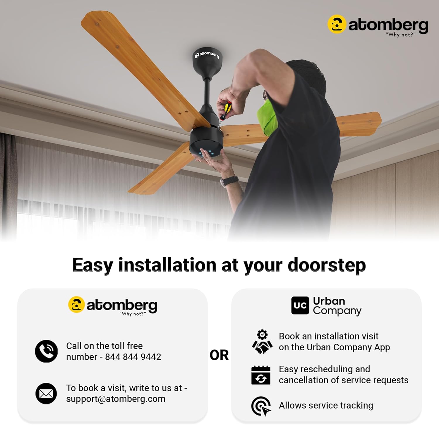 atomberg Renesa Enzel 1200mm BLDC Ceiling Fan with Remote Control | BEE 5 star Rated Energy Efficient Ceiling Fan | High Air Delivery with LED Indicators| 3 Year Warranty (Gloss White)