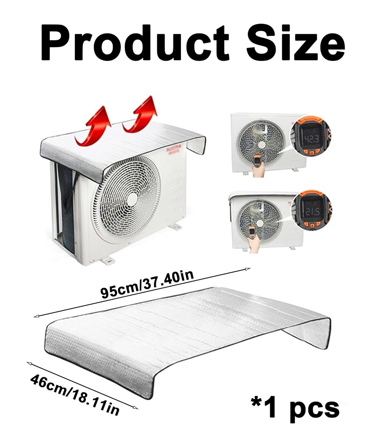Ac Outdoor Unit Protector, Ac Outdoor Unit Cover, Ac Cover, Ac Outdoor Unit Protector Cover Waterproof from Heat Insulation Sunlight Shade Protector from Dust with Adjustable Buckle Hooks - Springkart 